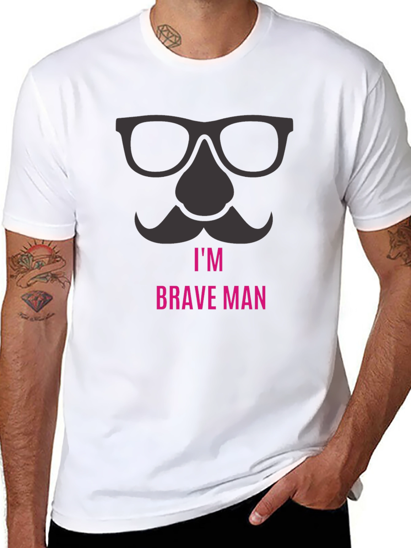Black I'm Brave Man T-Shirt view 8