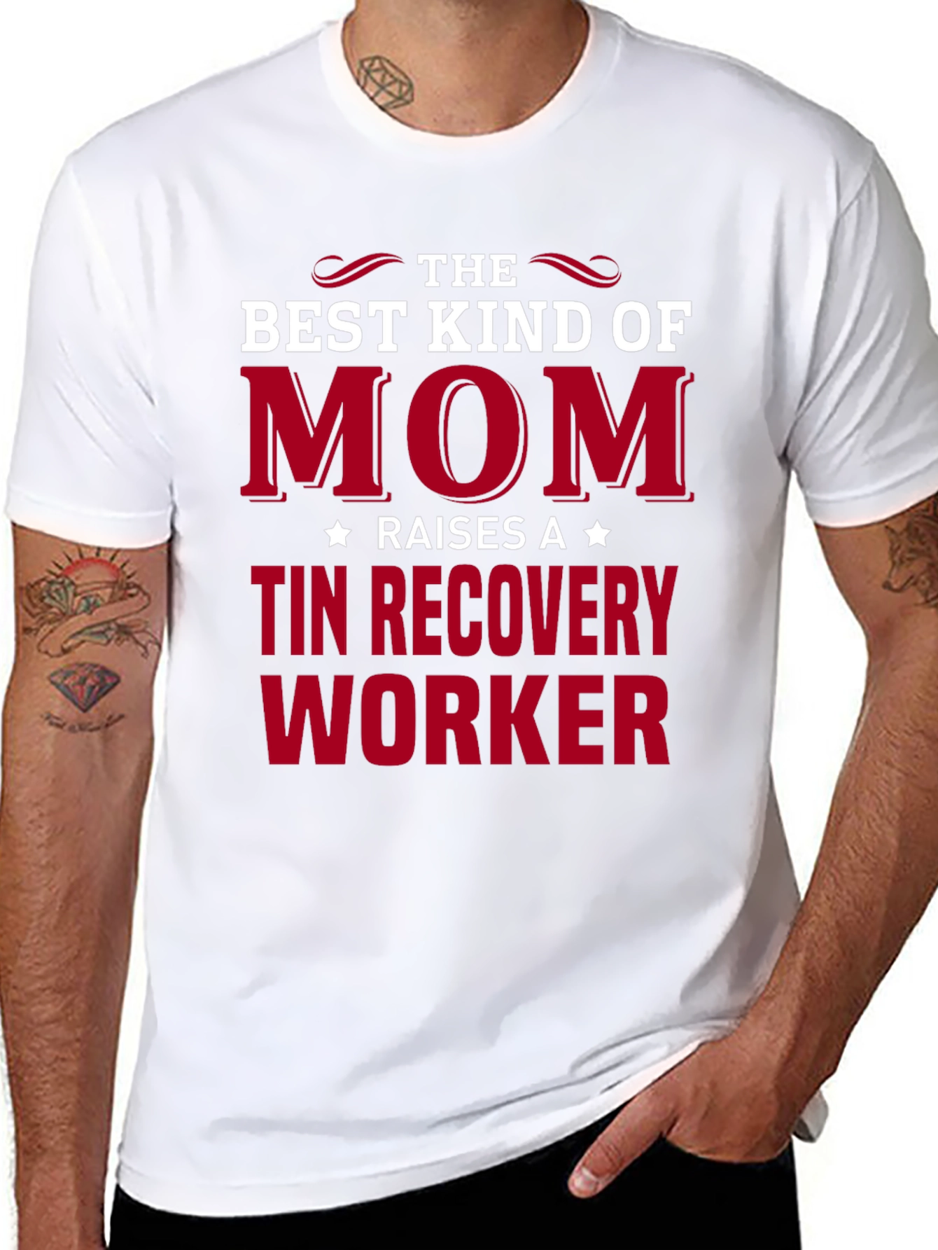 Black Best Kind of Mom T-Shirt - Recovery Worker view 8