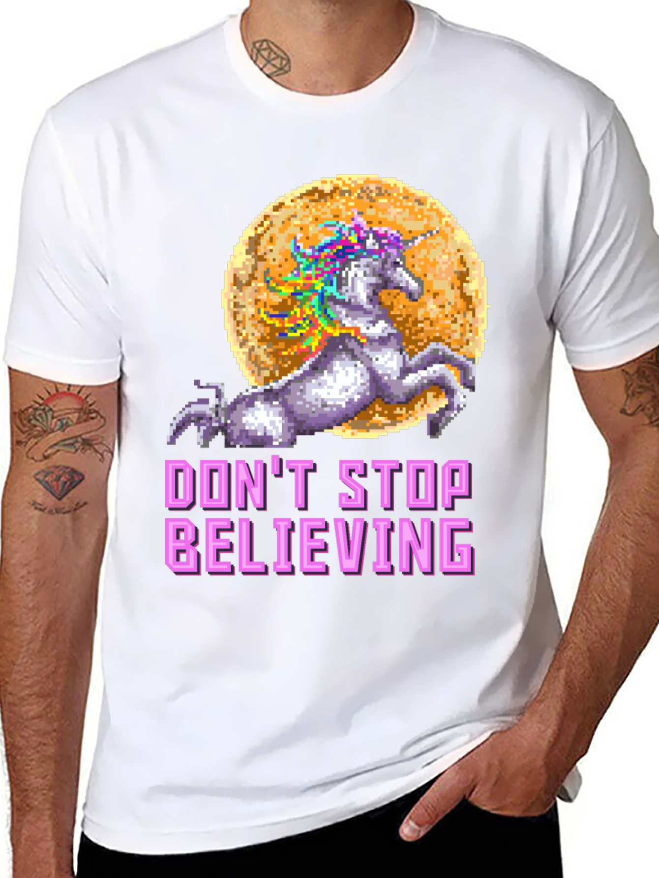 Black Don't Stop Believing Unicorn T-Shirt view 8