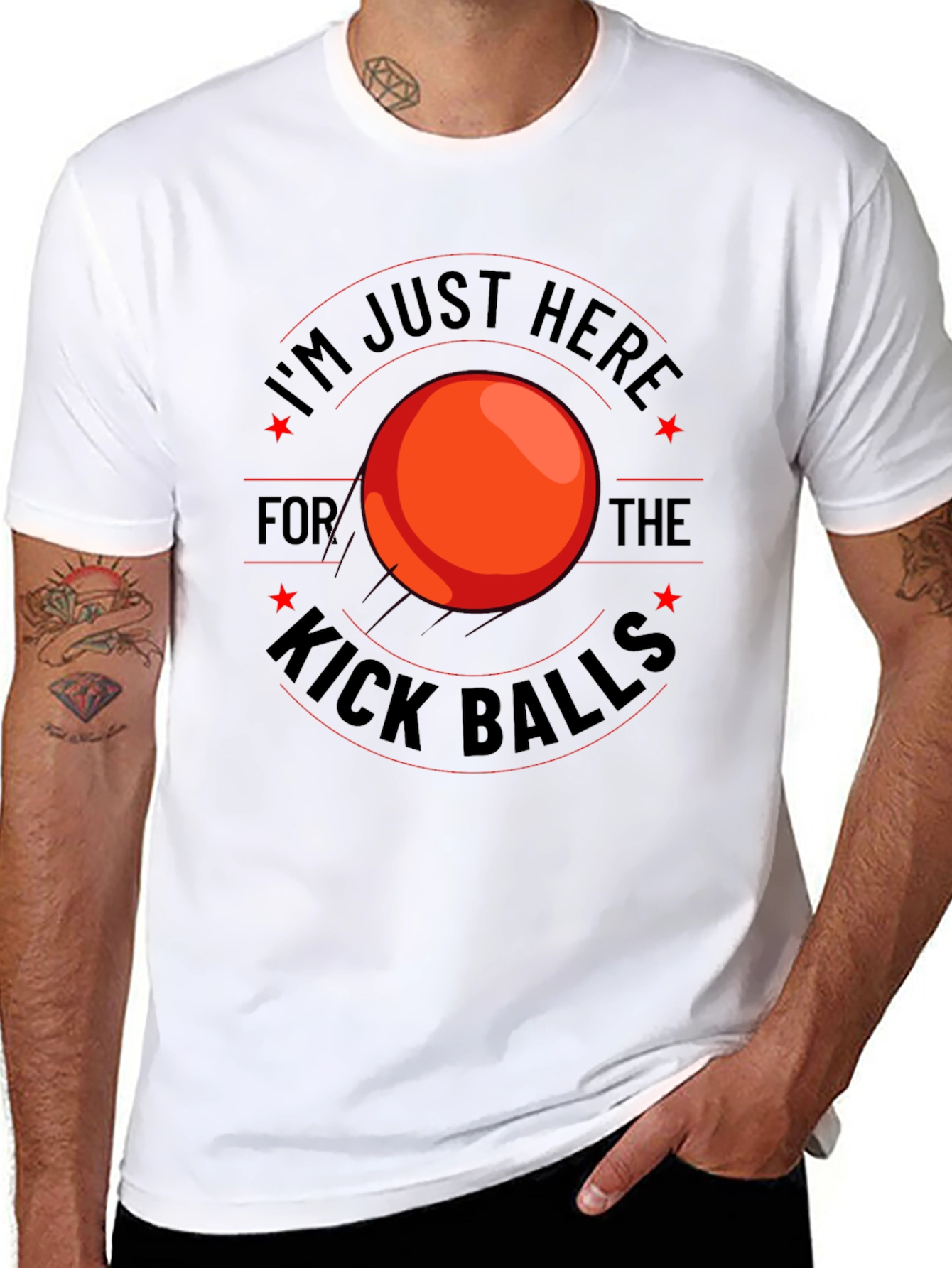 Kickball T-Shirt - I'm Just Here For The Kick Balls - 8