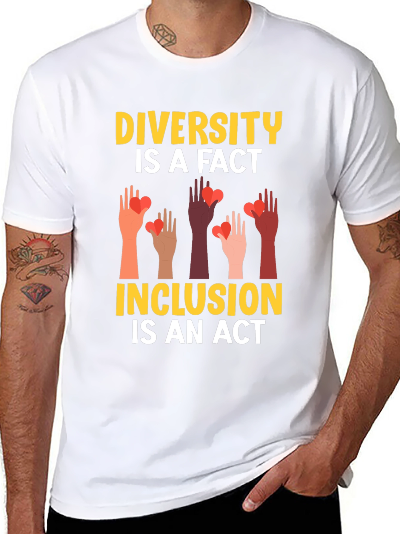 Black Diversity Inclusion T-Shirt view 8