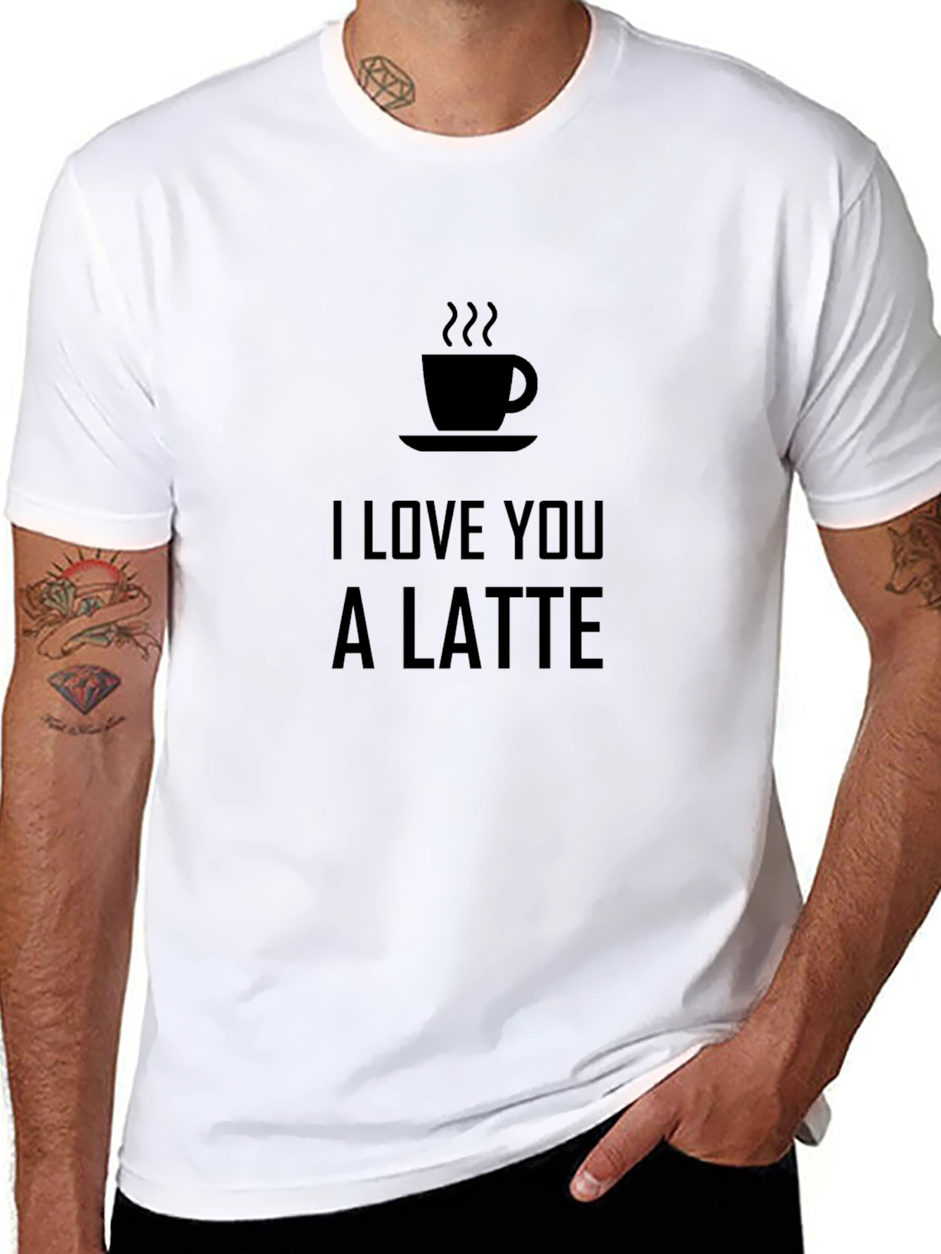 Black I Love You a Latte Black Graphic Tee view 8