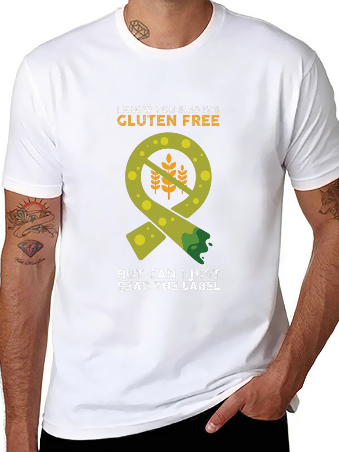 Gluten-Free Label Humor T-Shirt - 8
