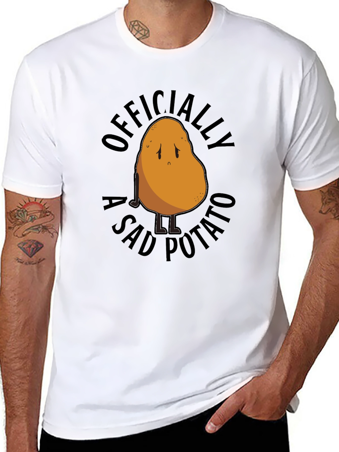 Black Officially A Sad Potato T-Shirt view 8