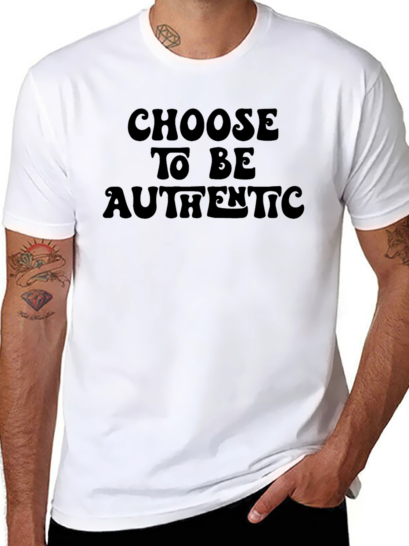 Black Choose to Be Authentic Black T-Shirt view 8