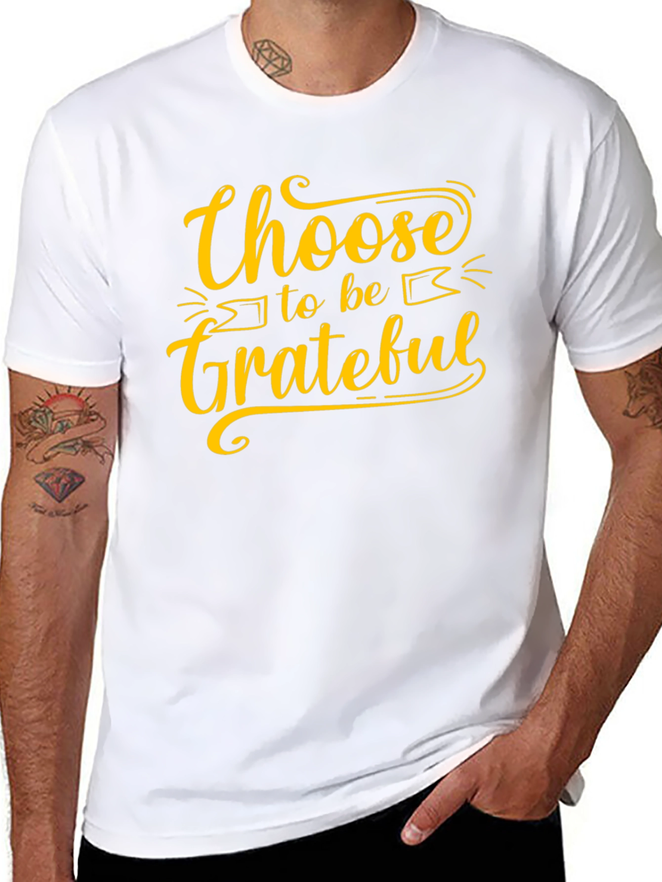 Black Choose to be Grateful Black T-Shirt view 8