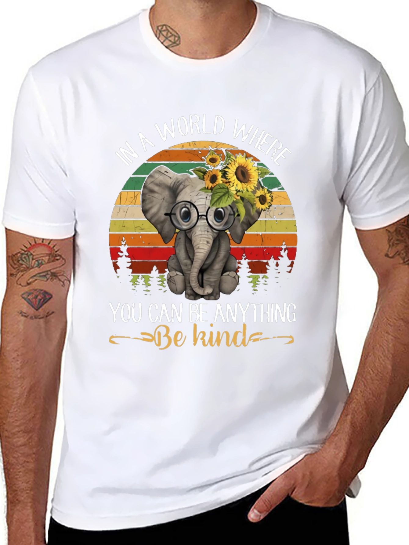 Black Be Kind Elephant T-Shirt: World Where You Can Be Anything view 8
