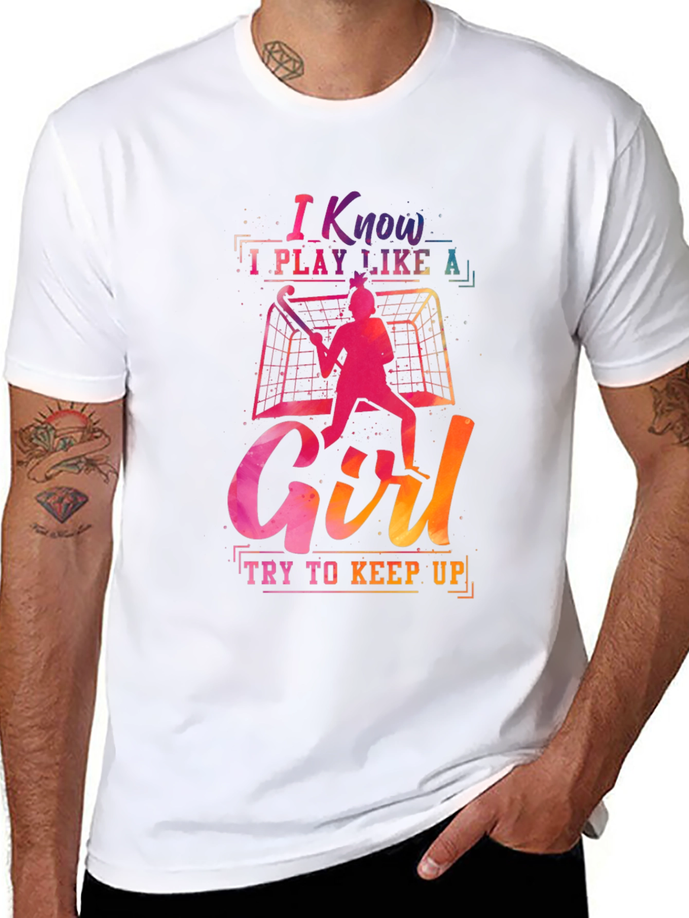 Black I Know I Play Like a Girl T-Shirt view 8