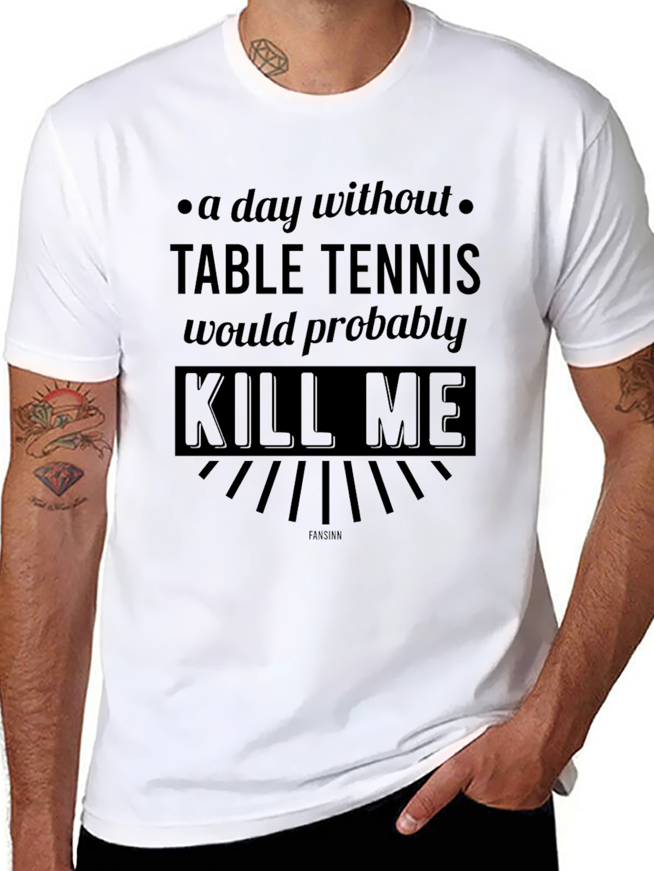 Black Table Tennis T-Shirt - "Kill Me" Funny Ping Pong Tee view 8