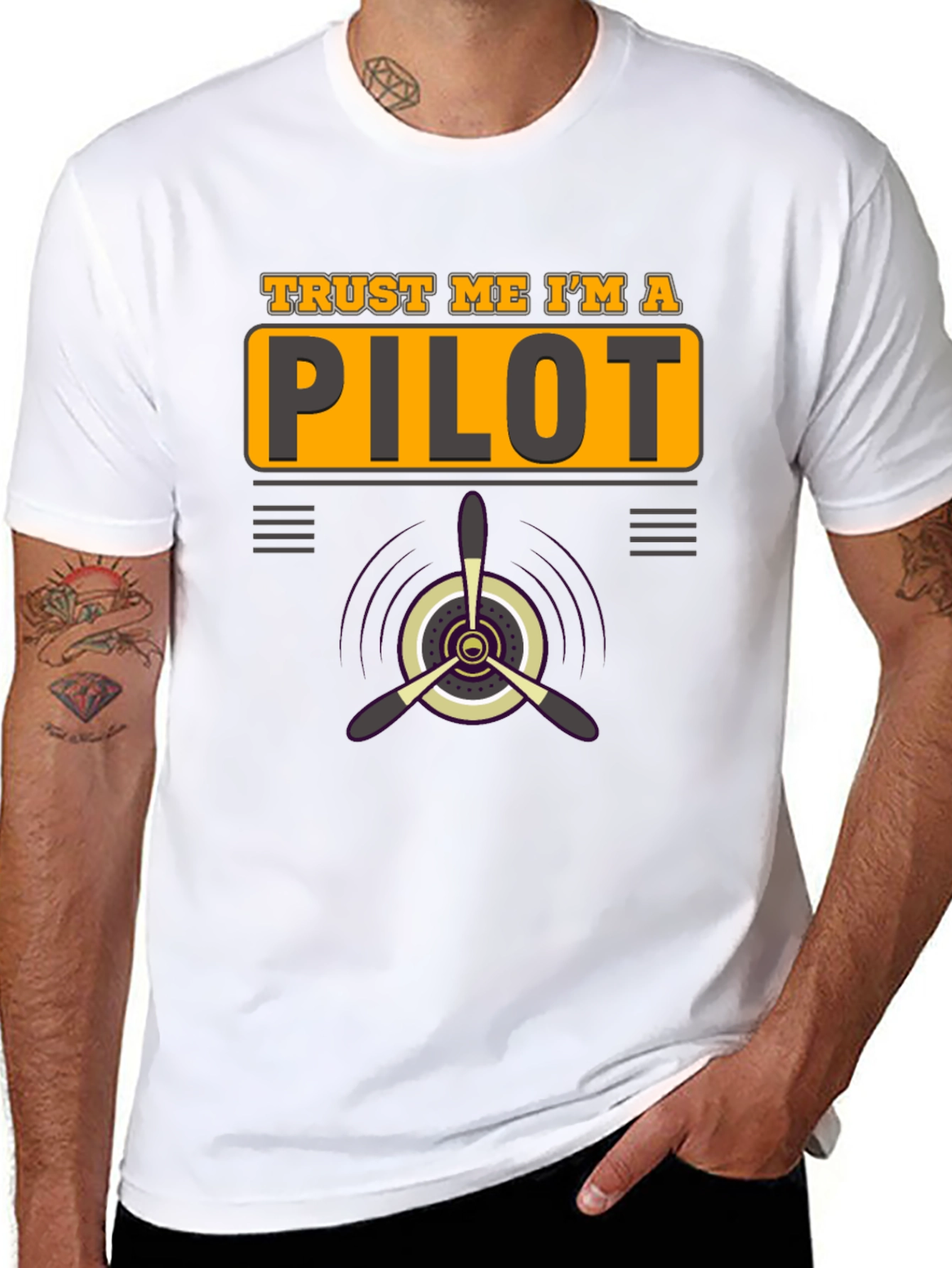 Black Trust Me I'm a Pilot Black T-Shirt Aviation Airplane Gift view 8