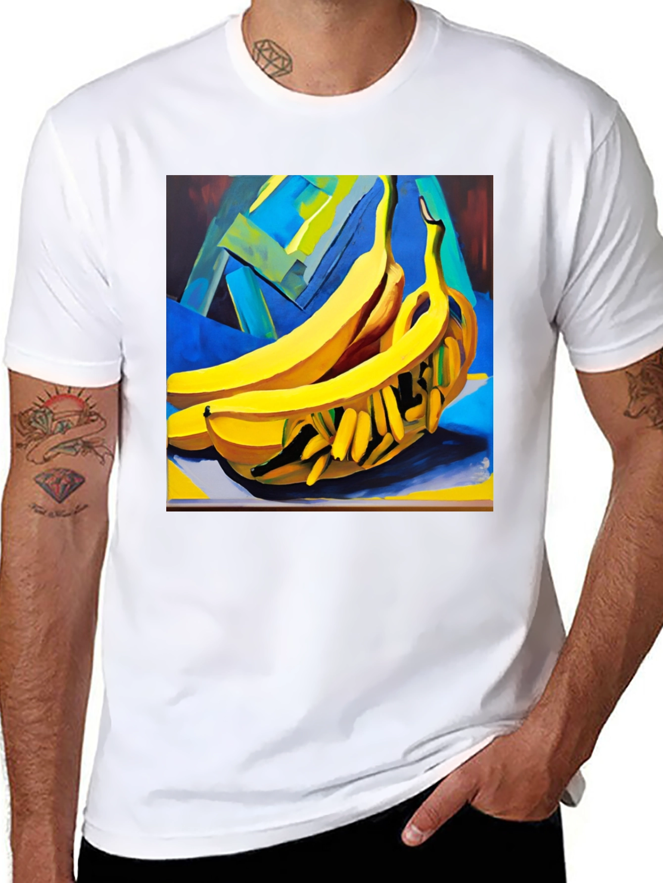 Black Abstract Banana T-Shirt view 8