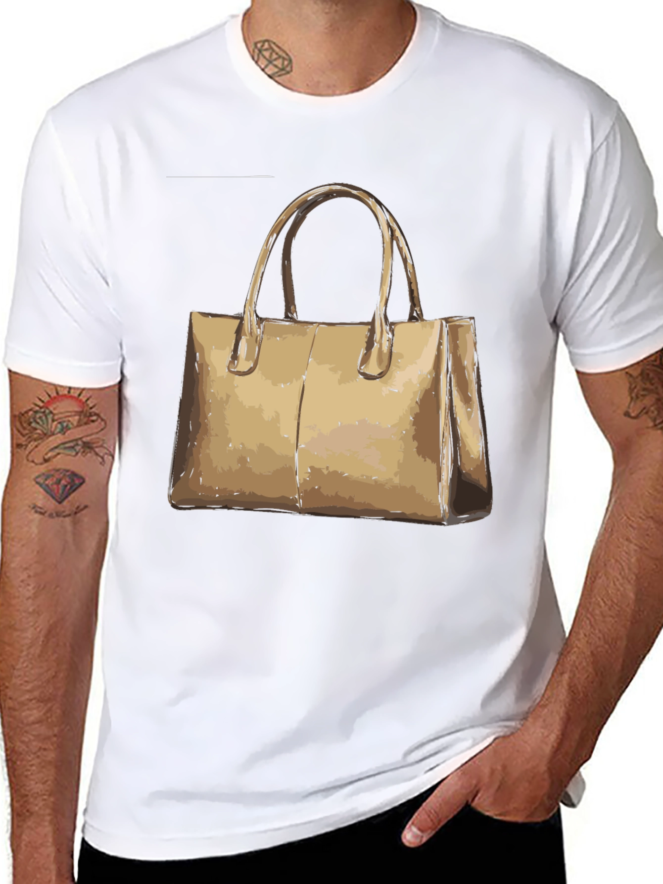 Black Graphic Tee - Handbag Design - Casual Unisex T-Shirt view 8