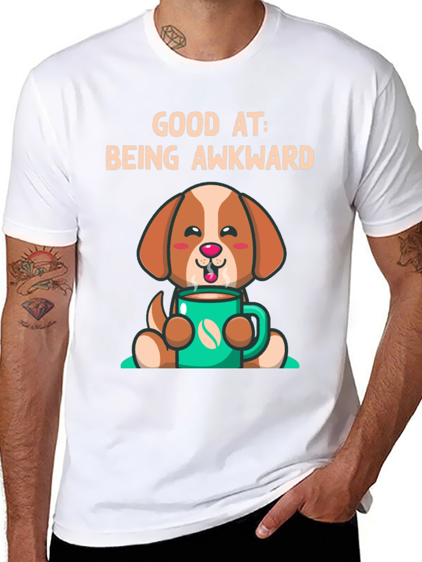 Black Awkward Dog Graphic T-Shirt view 8