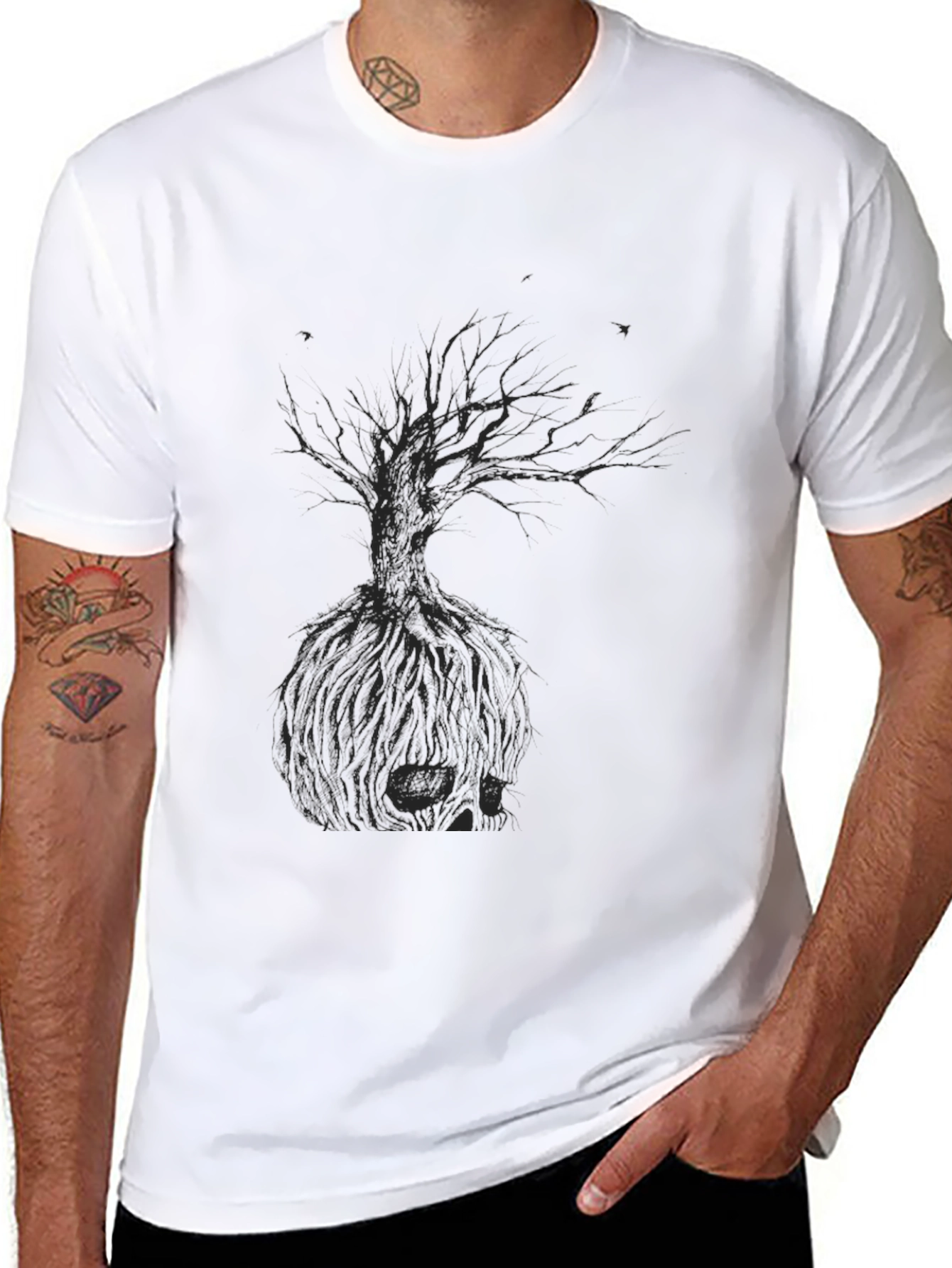Black Black Tree Graphic Tee - Men's Casual Fit view 8