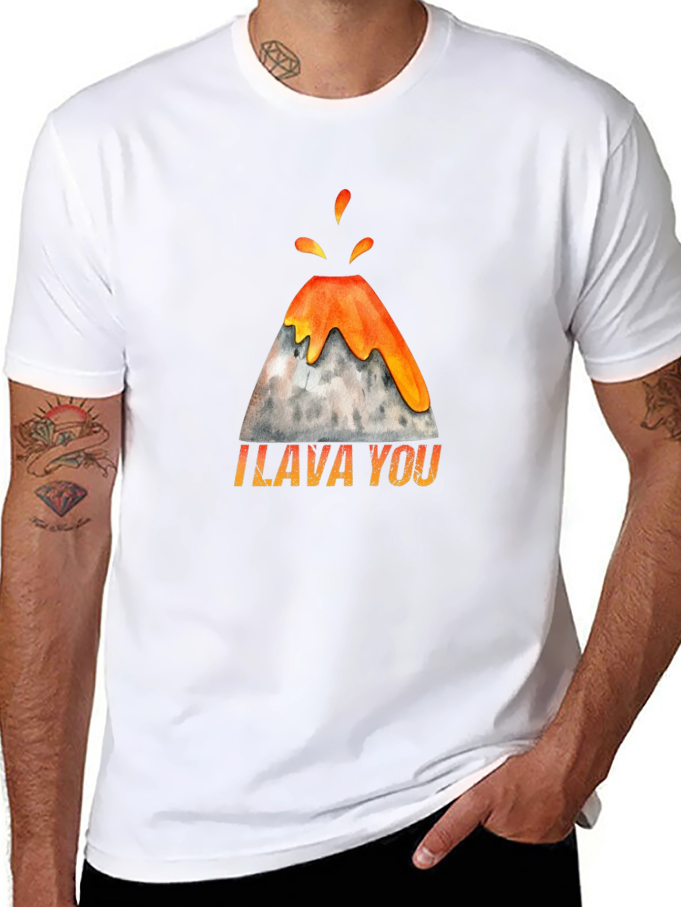 Black I Lava You Volcano Graphic Tee view 8