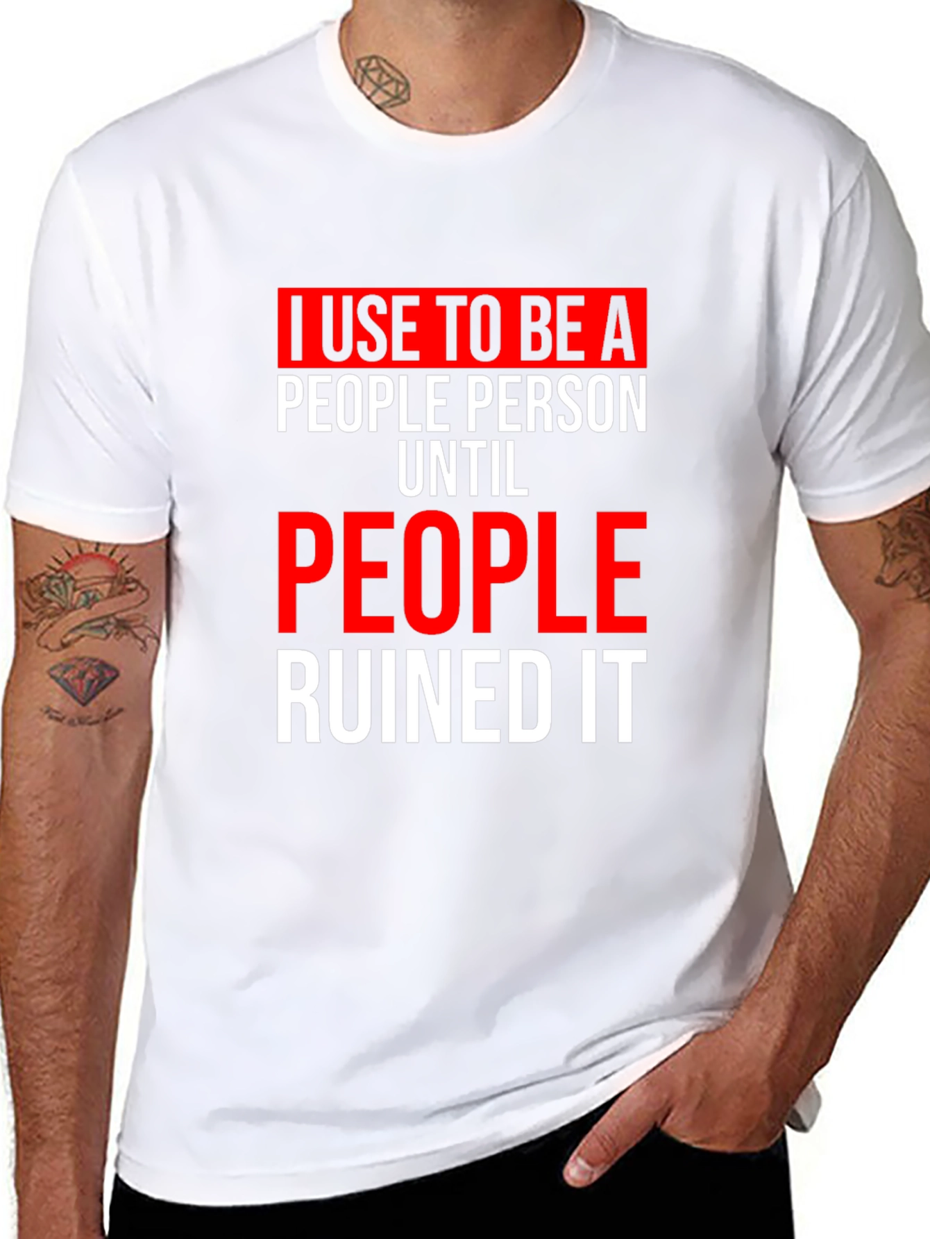 Black Funny 'People Person' Graphic T-Shirt view 8