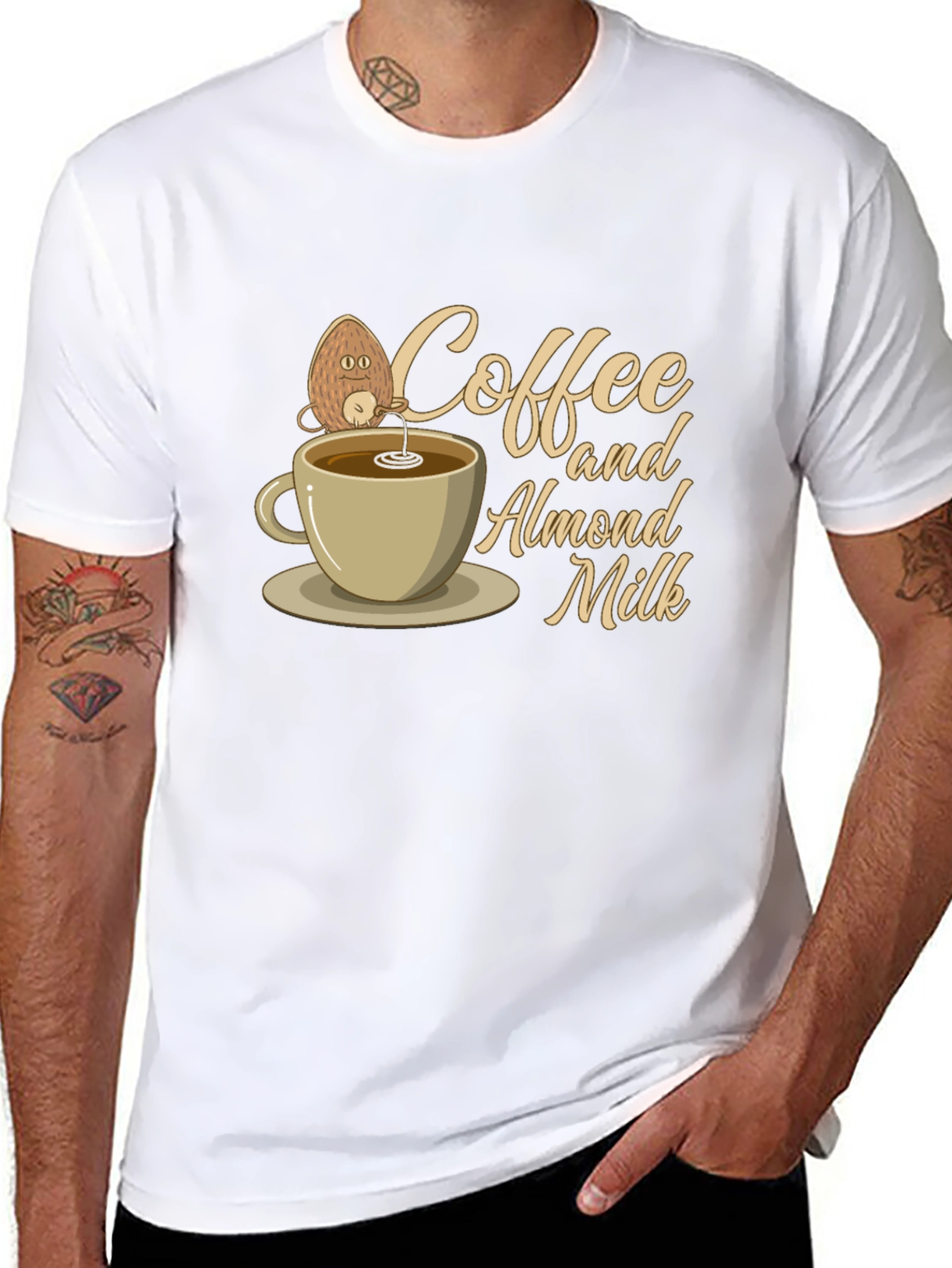 Coffee & Almond Milk Graphic T-Shirt - 8