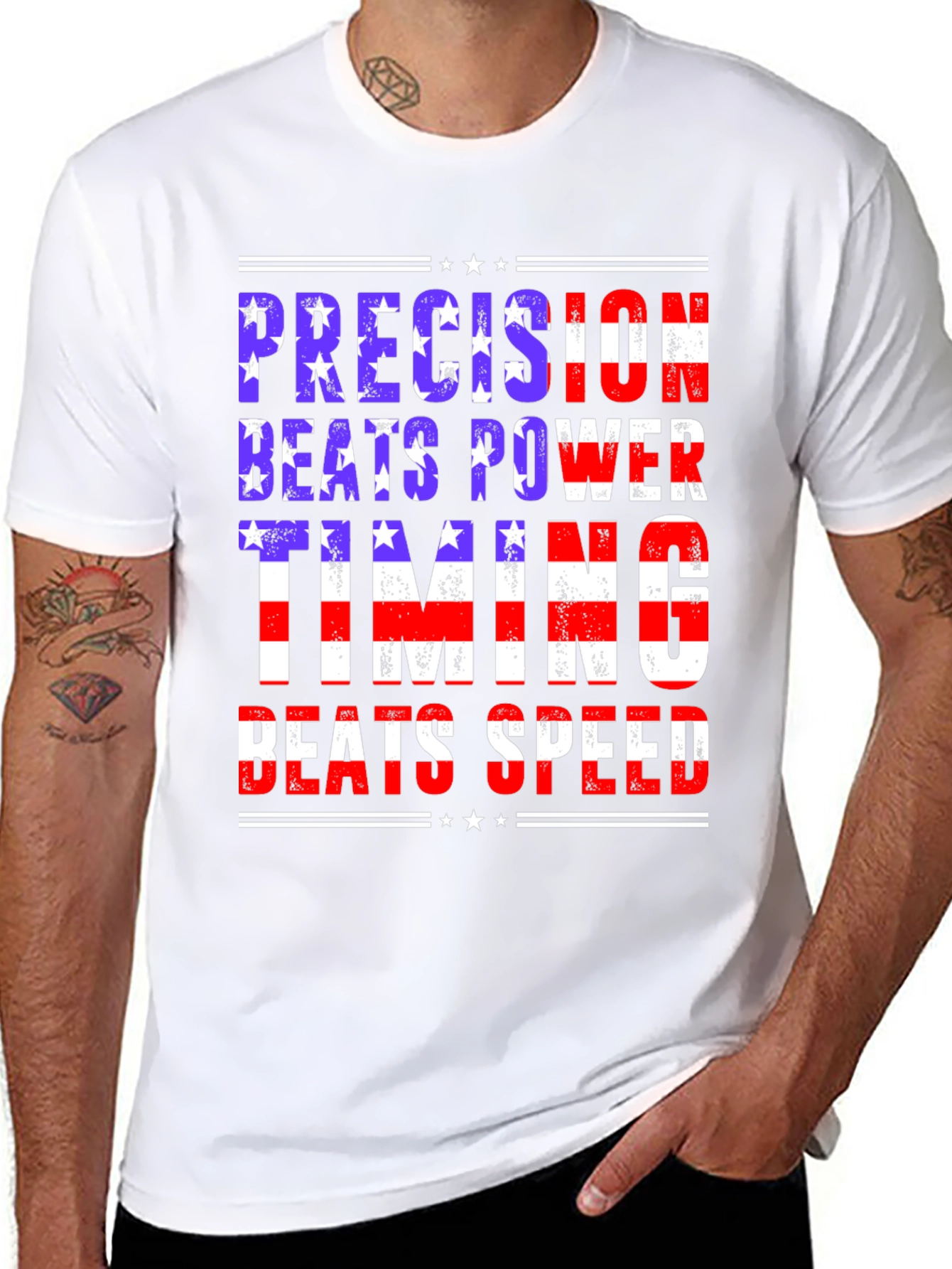 Black Precision Beats Power Graphic Tee view 8