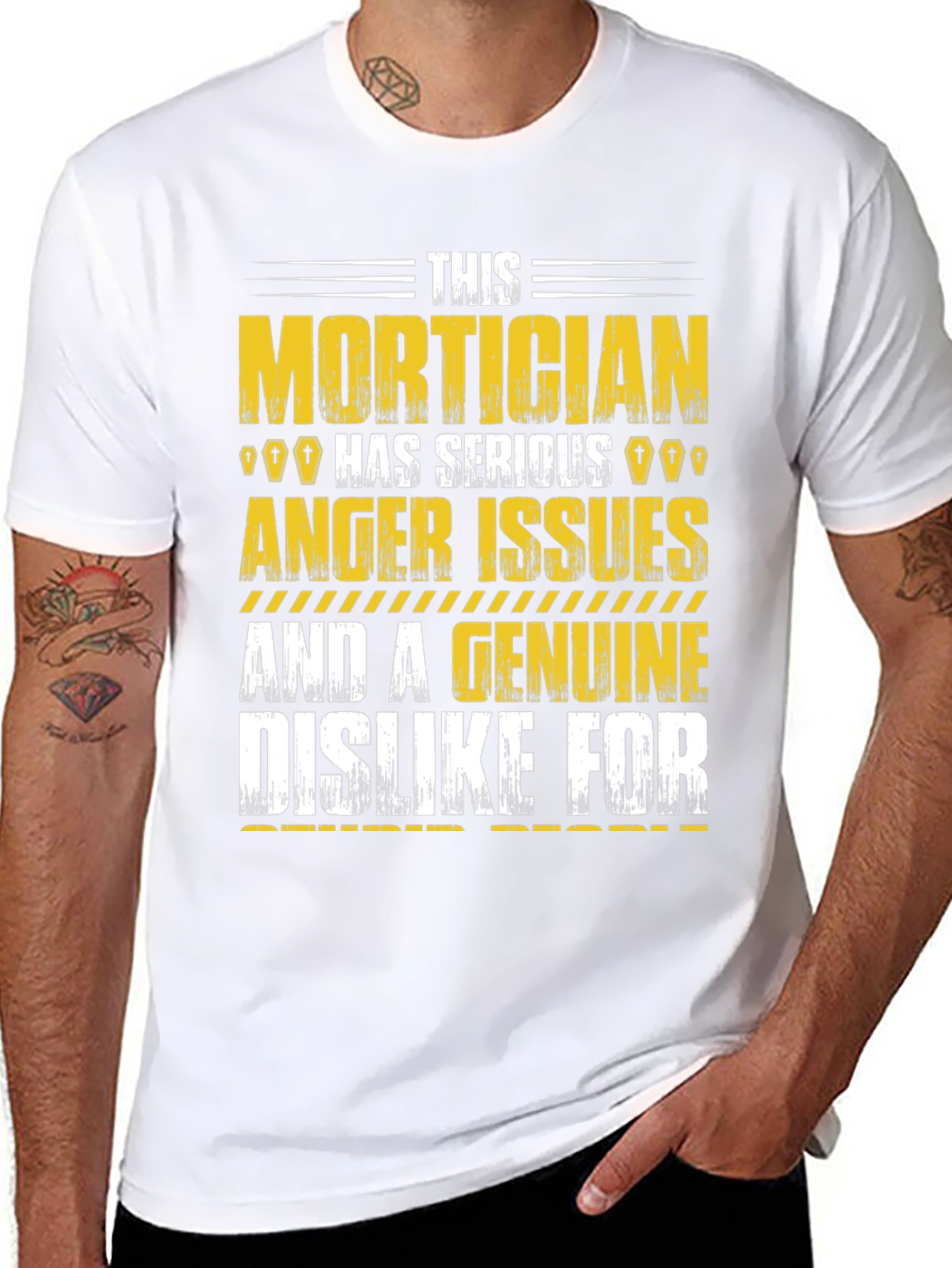 Black Mortician Humor Graphic T-Shirt view 8