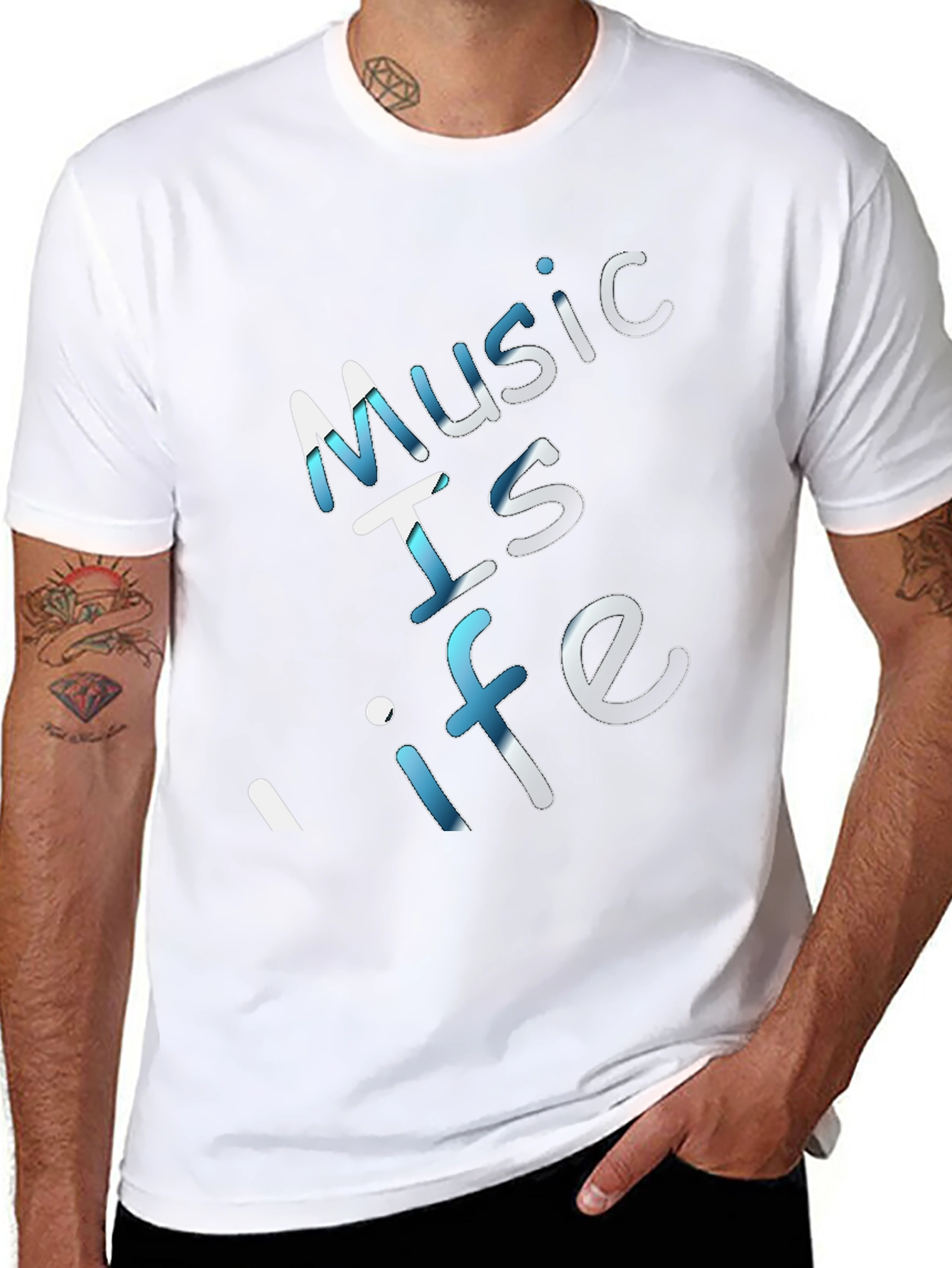 Black Music is Life Black Graphic Tee view 8