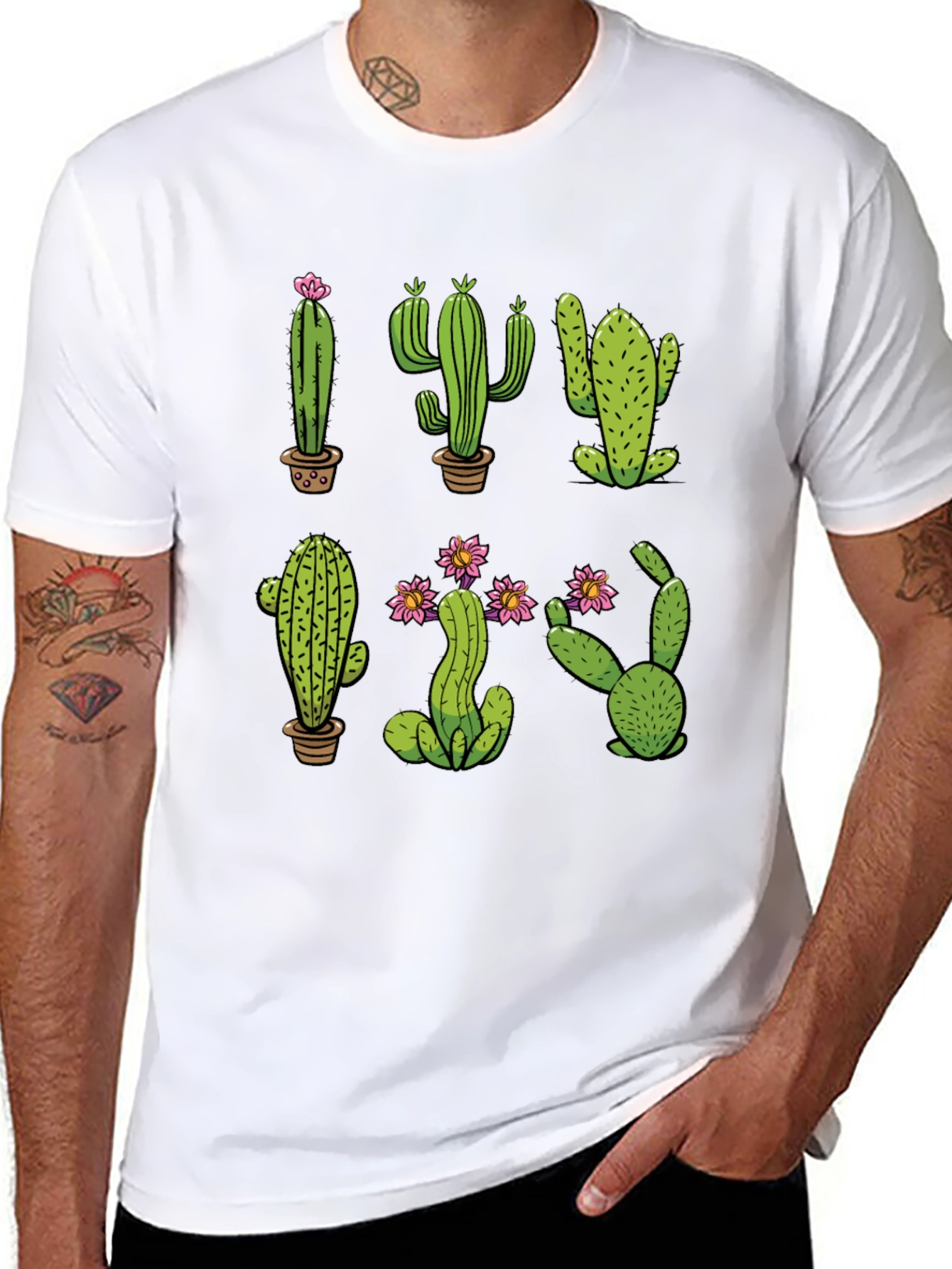 Black Cactus Graphic Print Black T-Shirt view 8