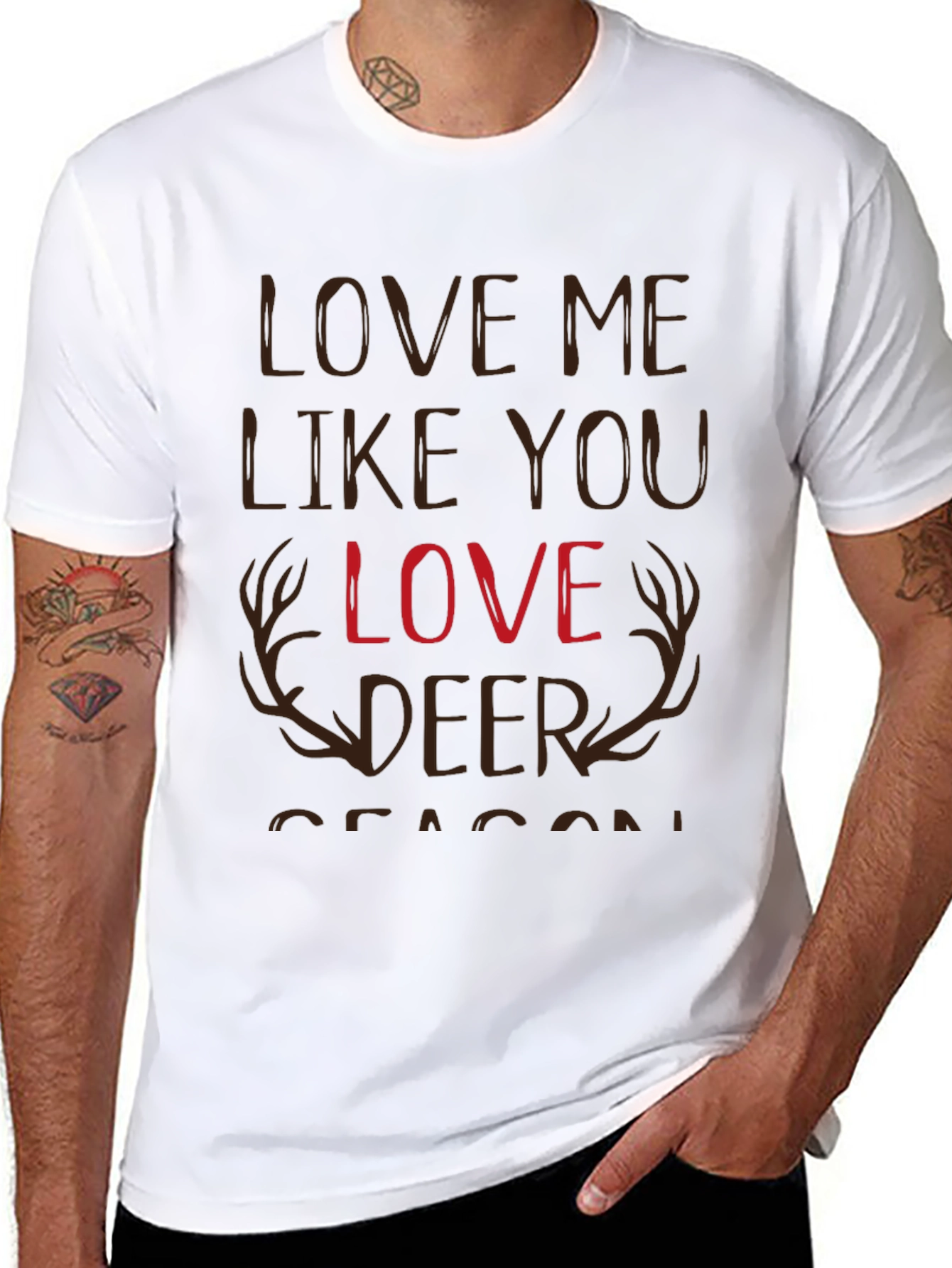 Black Love Me Like You Love Deer Season T-Shirt view 8