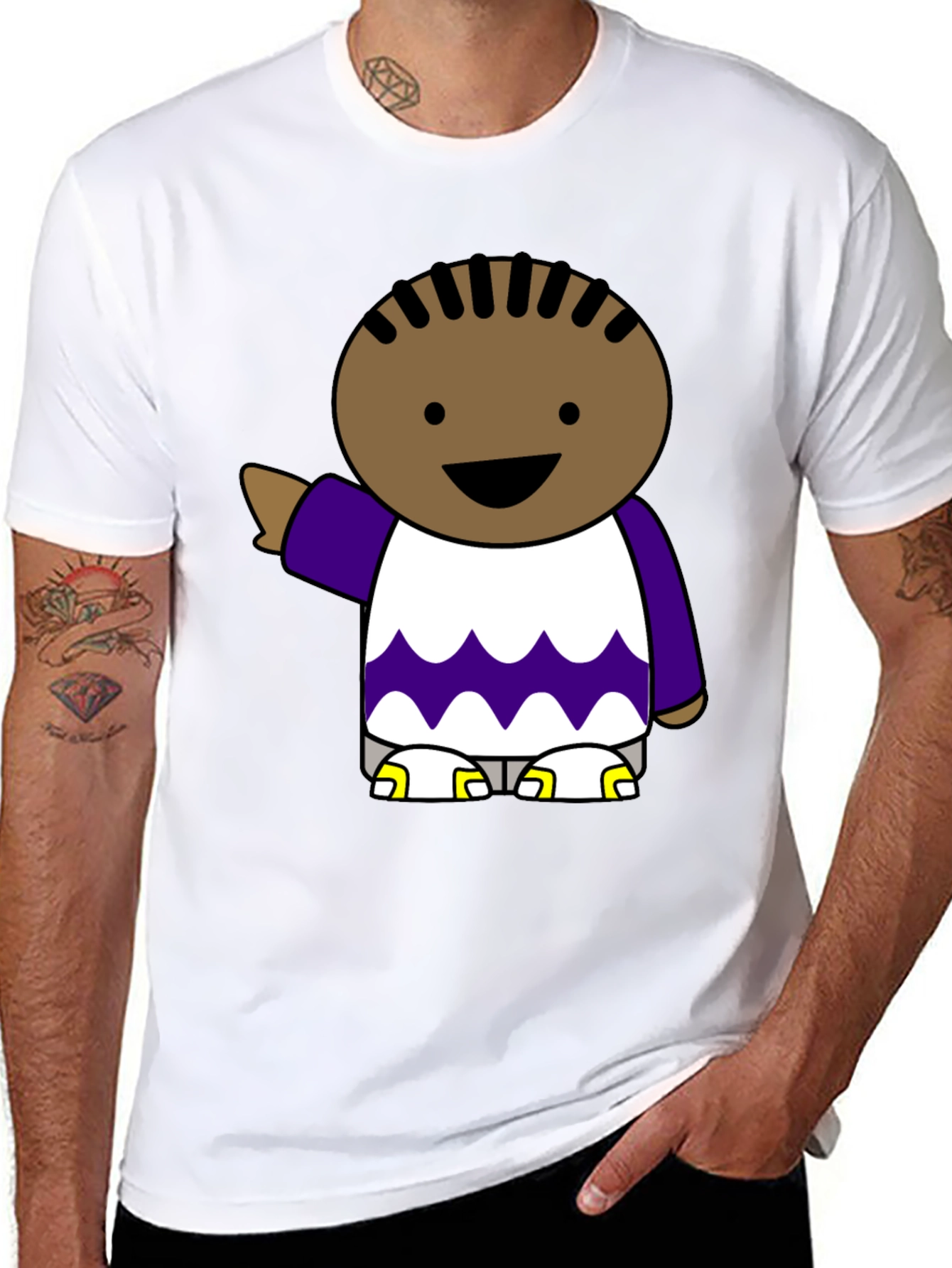 Black Cartoon Character Black T-Shirt view 8