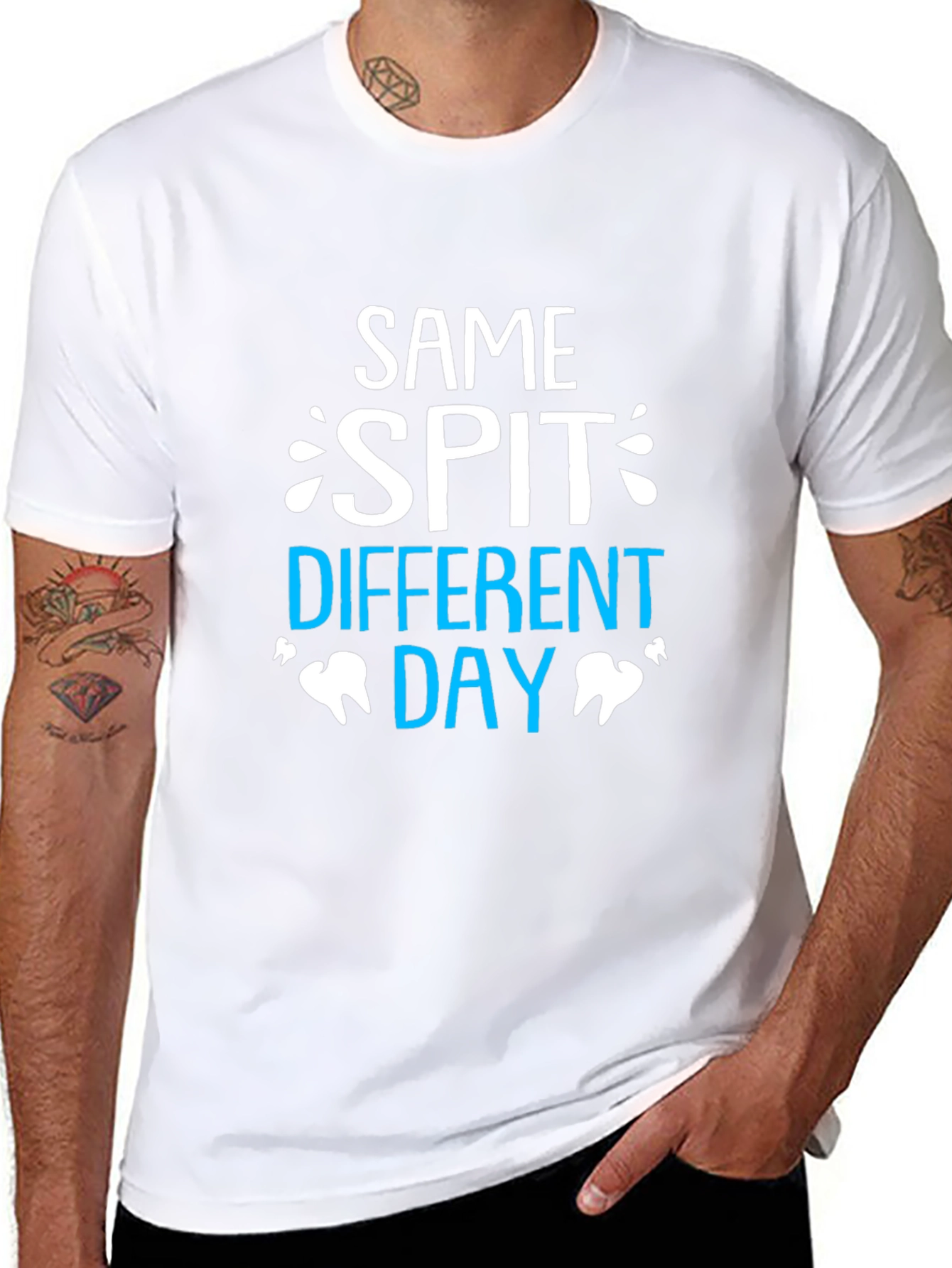 Black Same Spit Different Day Dentist T-Shirt view 8