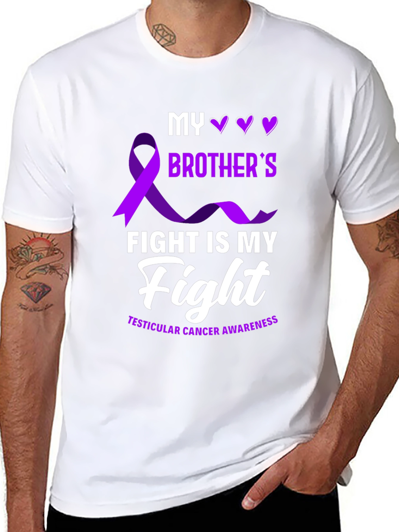 Testicular Cancer Awareness T-Shirt - My Brother's Fight - 8