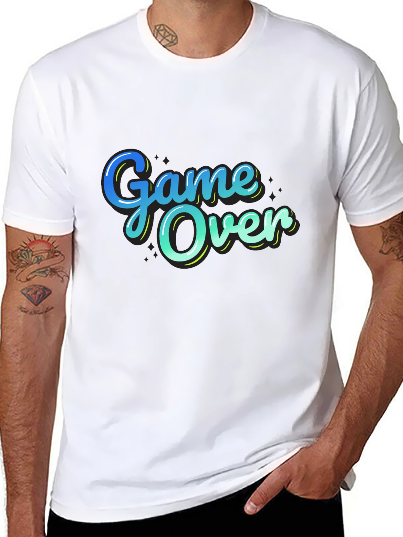 Black Game Over Graphic T-Shirt - Gamer Style view 8