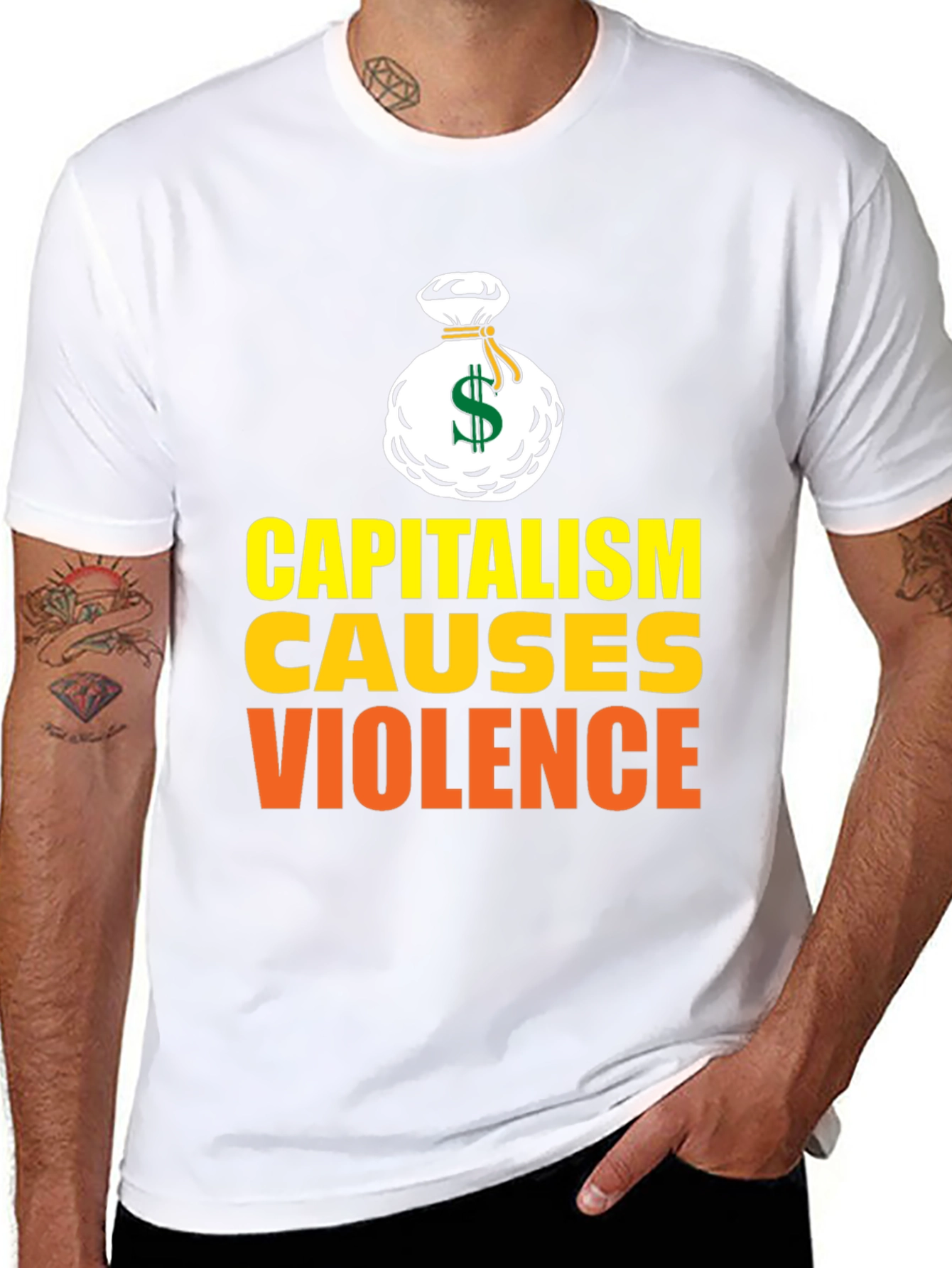 Black Capitalism Causes Violence Graphic T-Shirt view 8