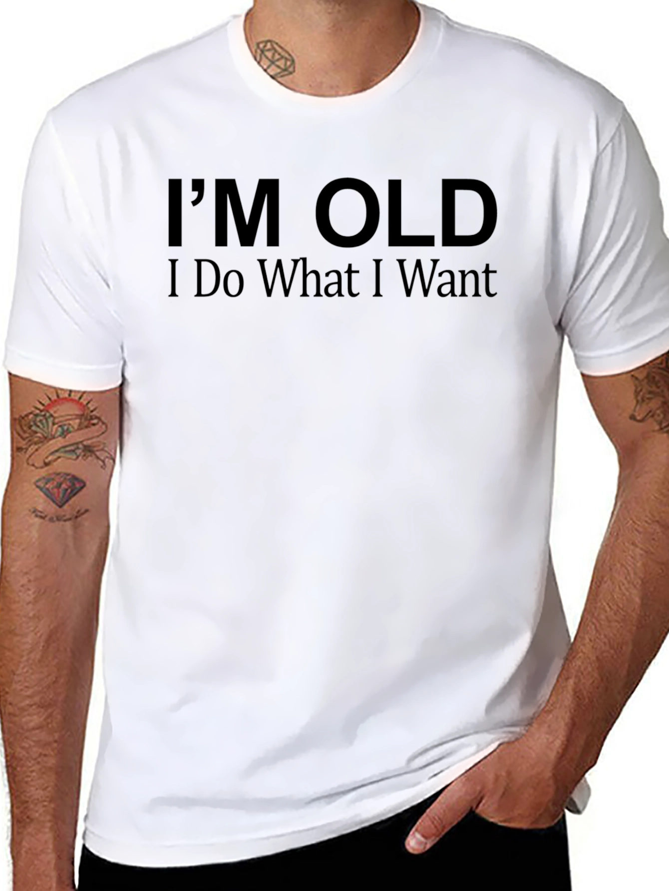 Black I'm Old I Do What I Want T-Shirt view 8
