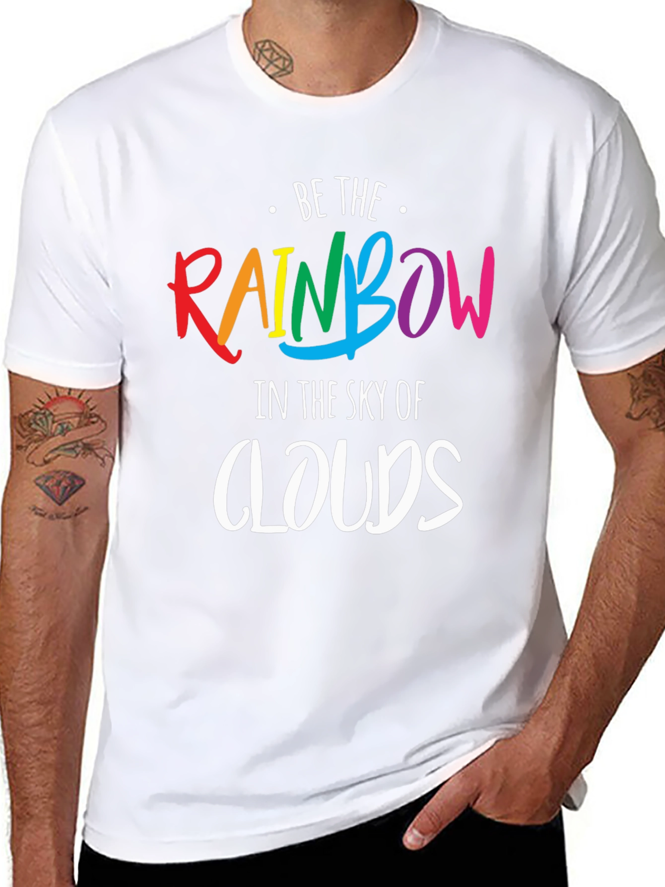 Black Be The Rainbow T-Shirt - Inspirational Pride Tee view 8