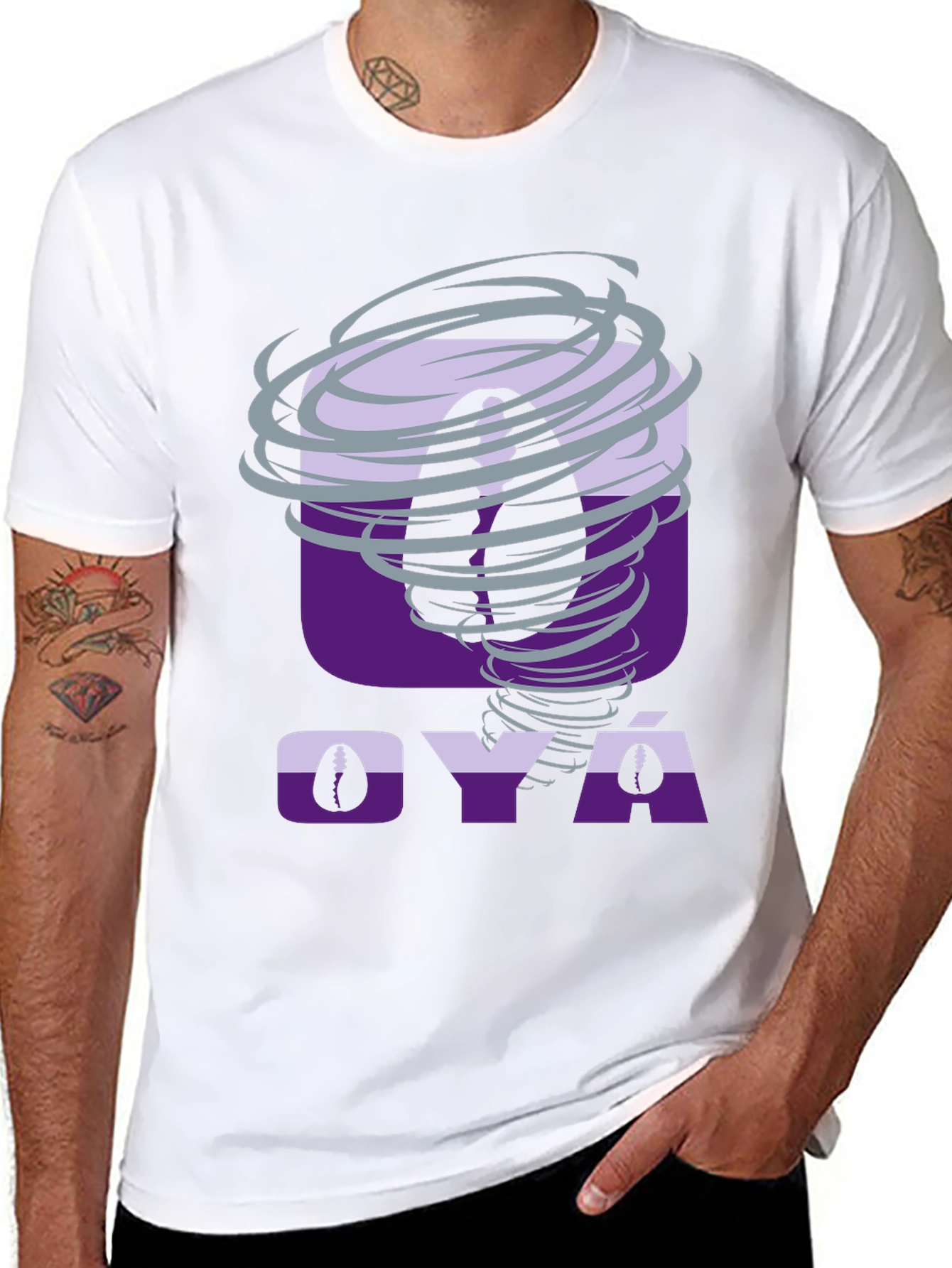 Black Oya Tornado T-Shirt - Unique Graphic Tee view 8