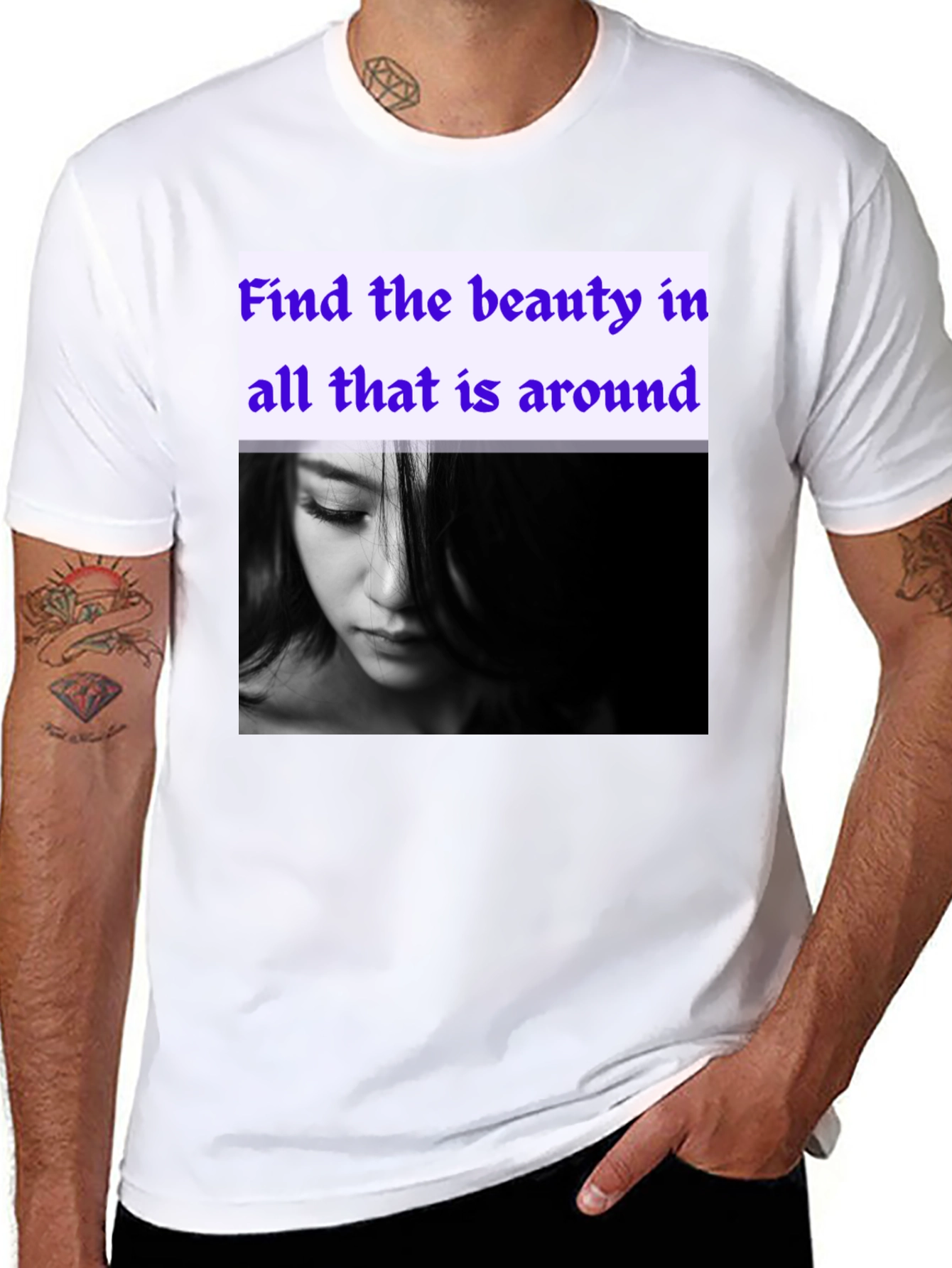 Black Beauty Within T-Shirt - Inspirational Graphic Tee view 8