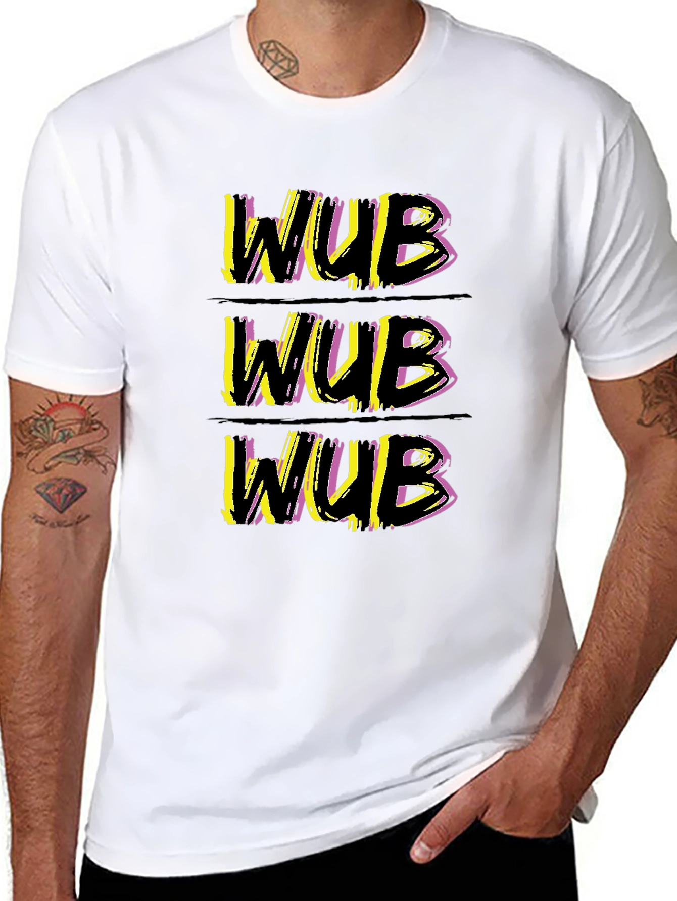 Black WUB Graphic Tee - Stylish Crew Neck T-Shirt view 8