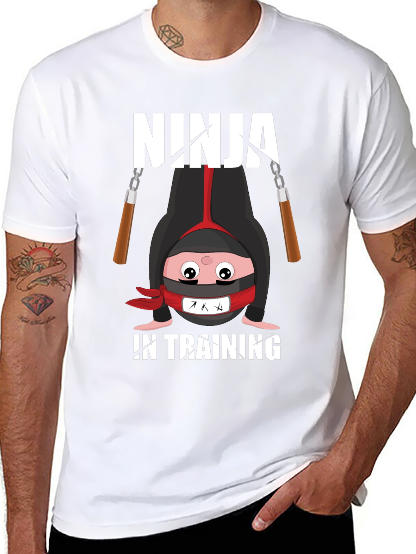 Black Ninja In Training Graphic Tee view 8
