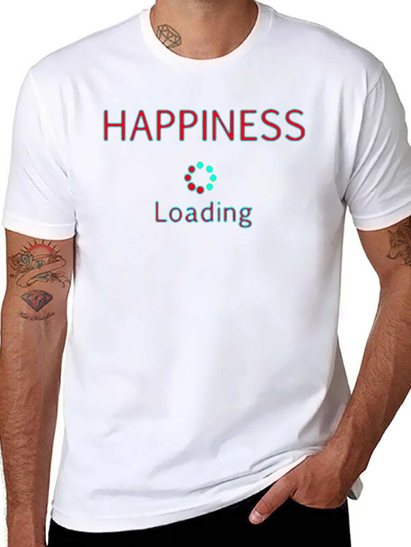 Black Happiness Loading T-Shirt - Stylish Graphic Tee view 8