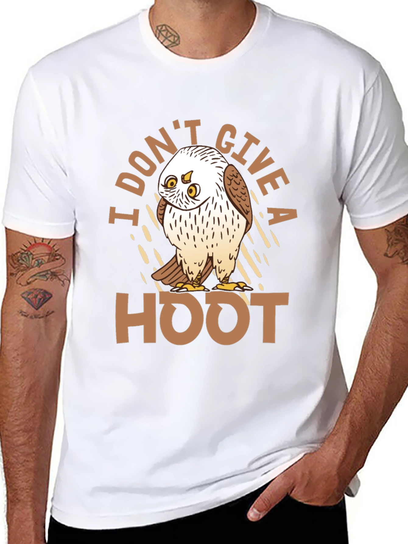 Black I Don't Give a Hoot Owl T-Shirt view 8
