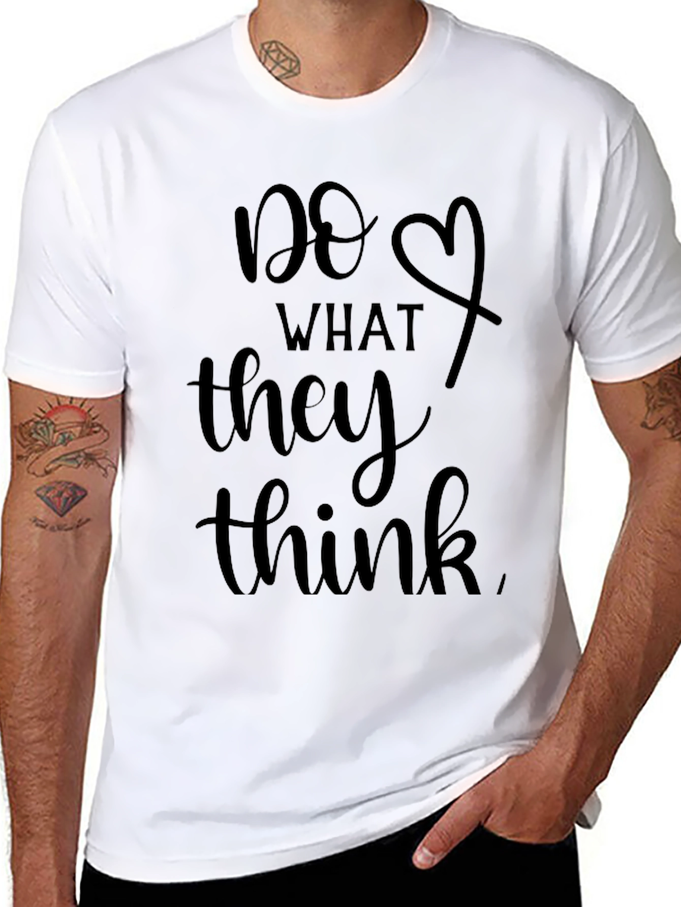 Black Do What They Think Graphic T-Shirt view 8