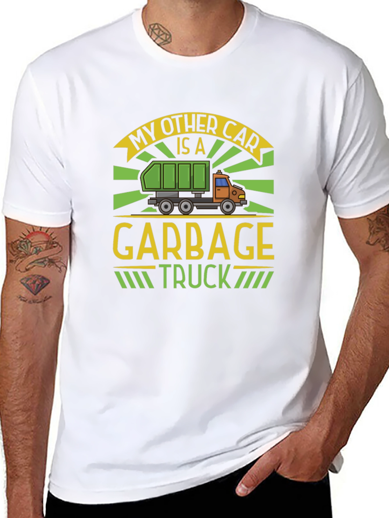 Black My Other Car is a Garbage Truck T-Shirt view 8