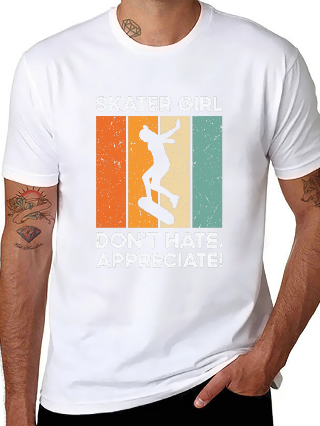 Black Skater Girl T-Shirt: Don't Hate, Appreciate! view 8
