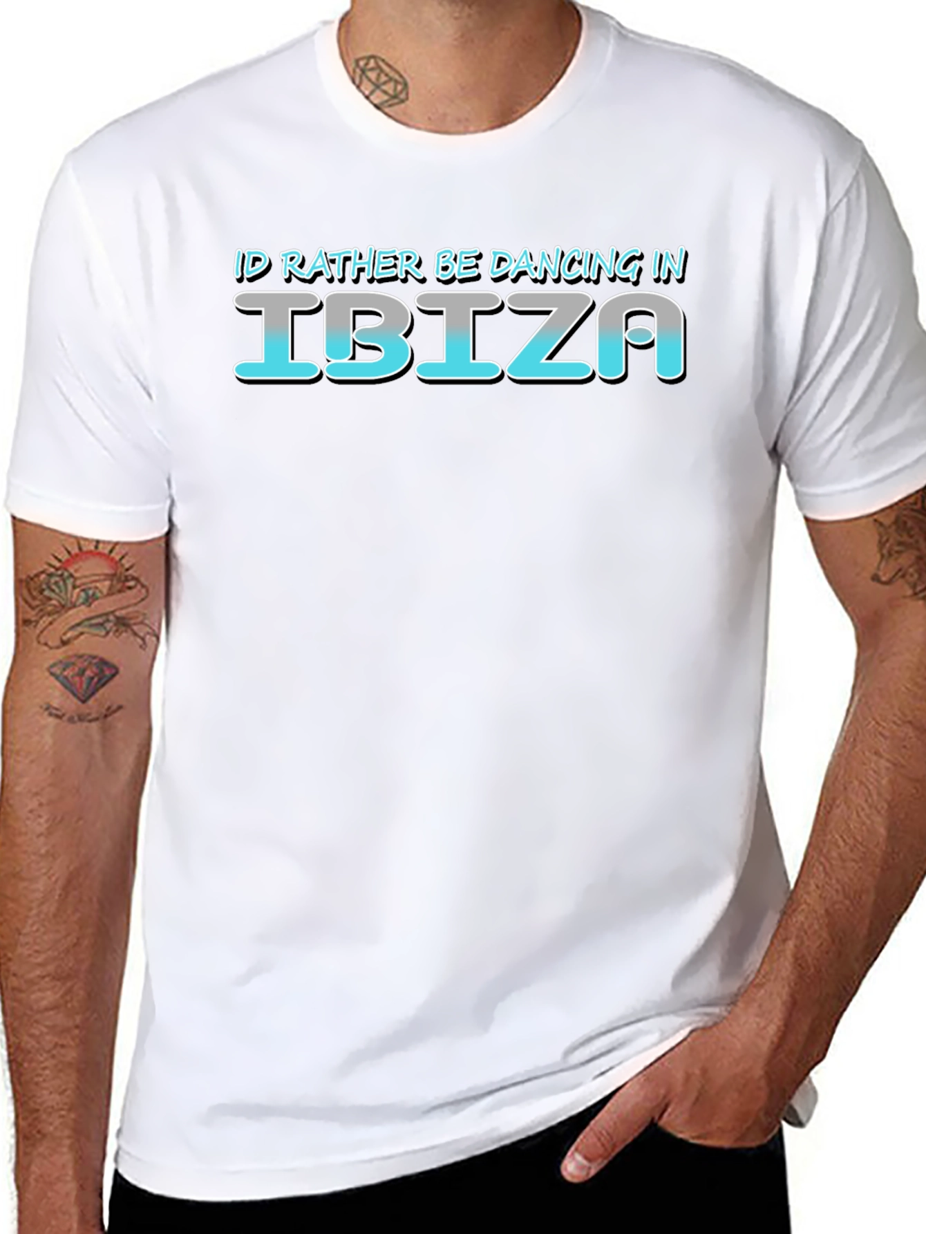 Black Ibiza Dancing T-Shirt - Men's Black Tee view 8