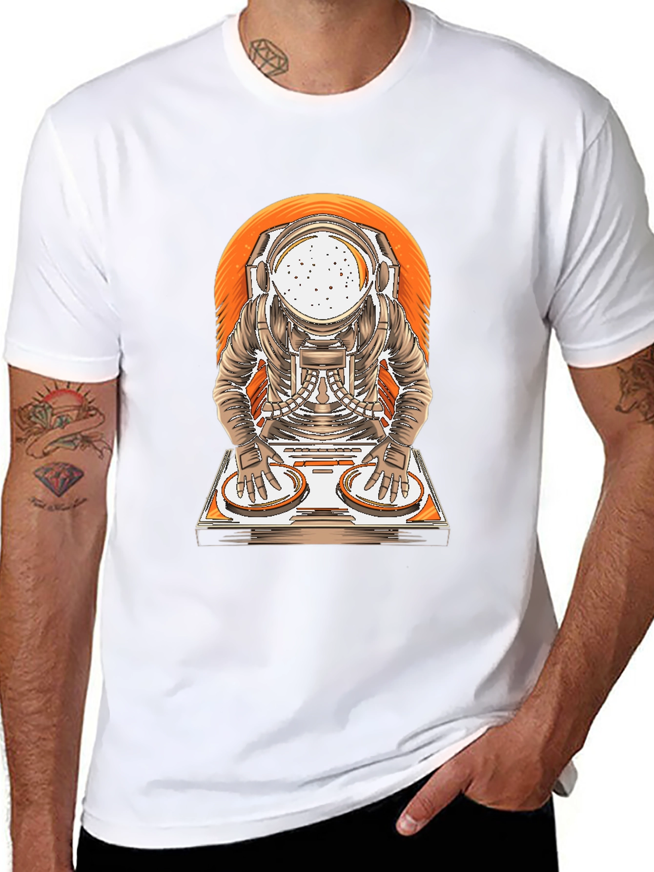 Black Astronaut DJ Graphic T-Shirt view 8