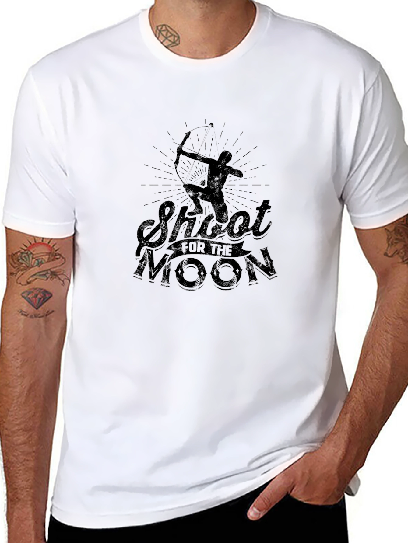 Black Shoot for the Moon Black Graphic Tee view 8