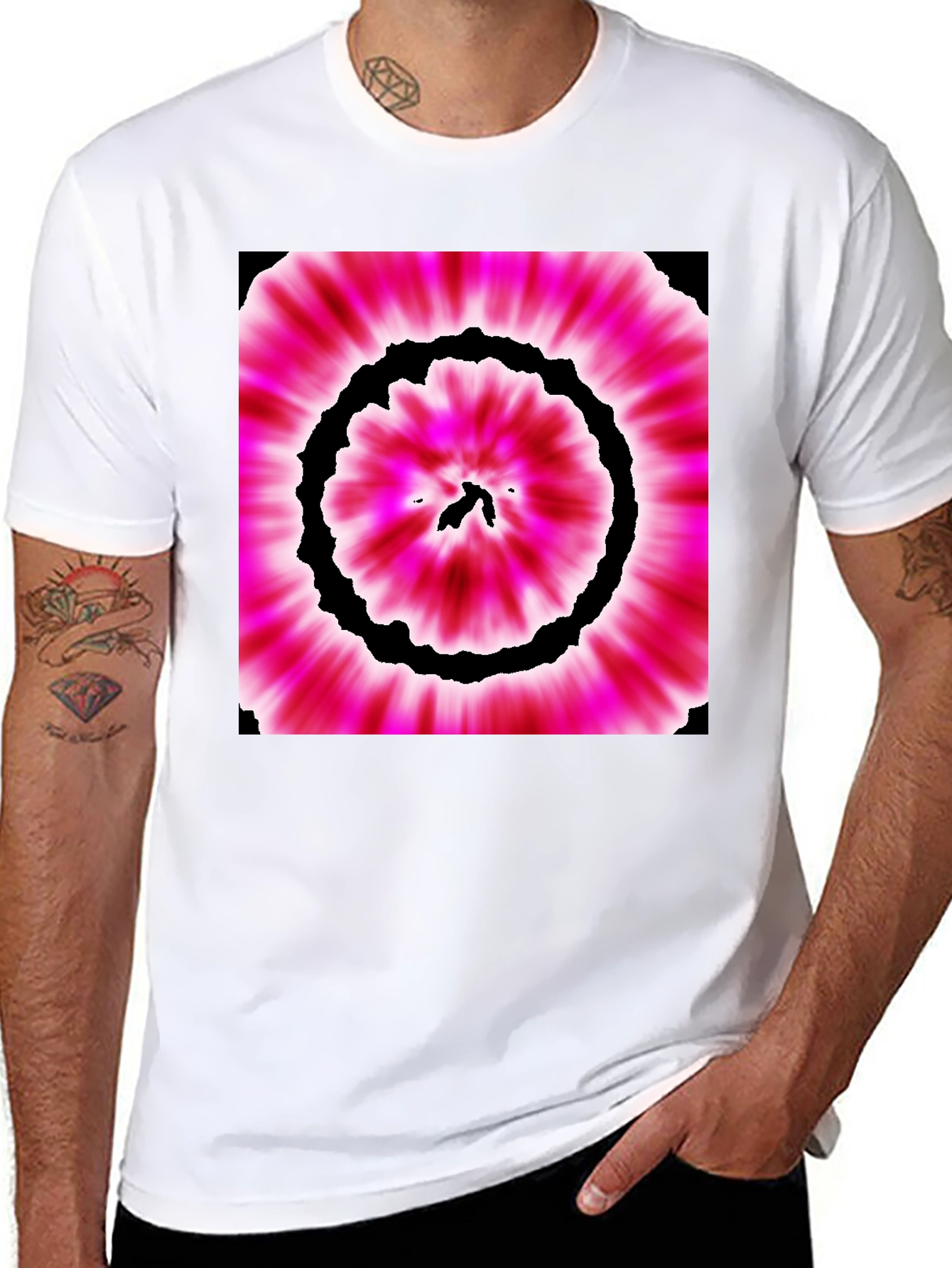 Black Vibrant Tie-Dye Graphic Tee view 8