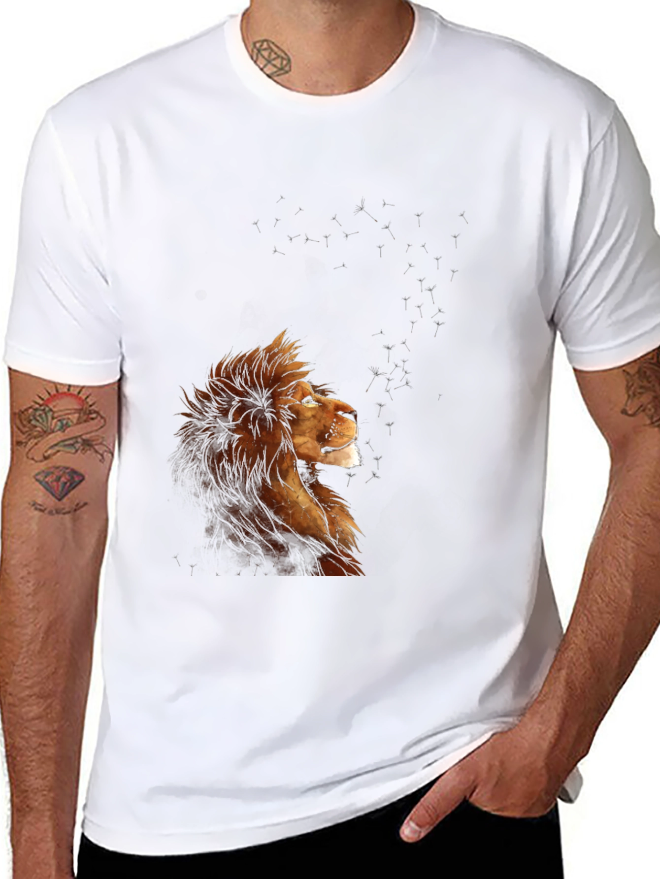 Black Lion Constellation Graphic T-Shirt - Black view 8