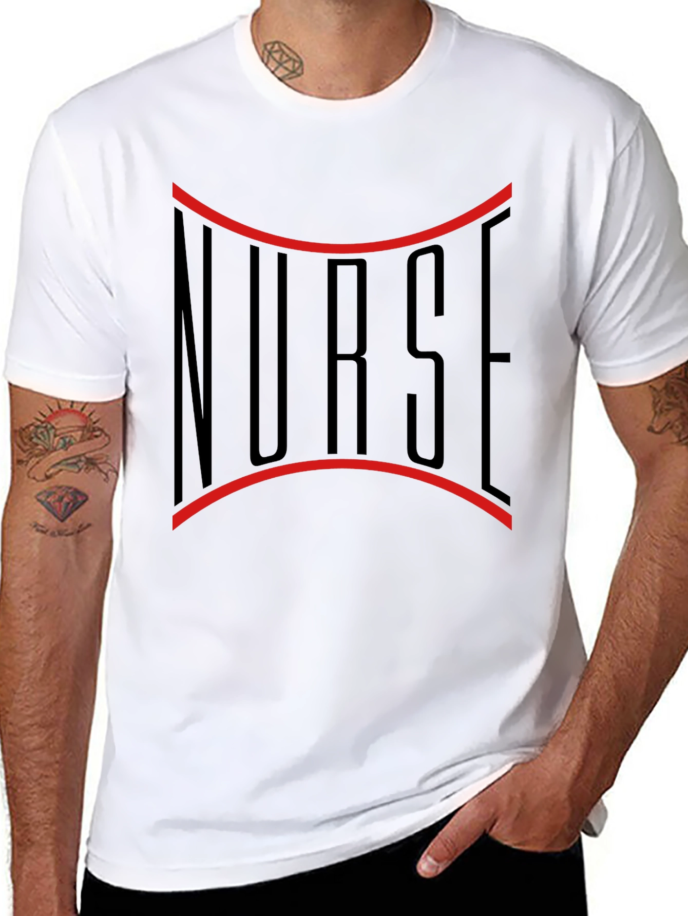 Black Nurse T-Shirt, Healthcare Hero Tee view 8