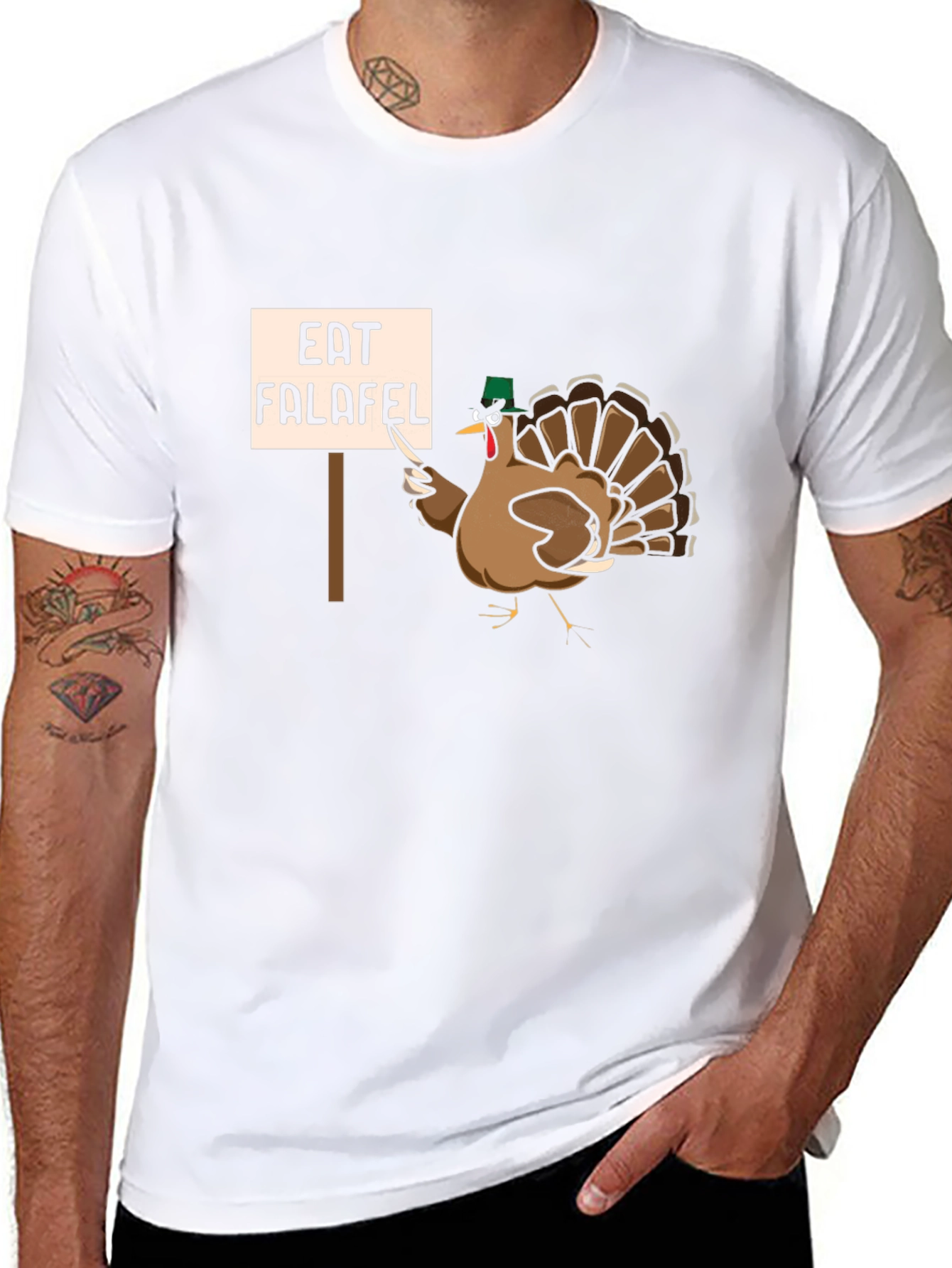 Black Eat Falafel Turkey Humor T-Shirt view 8