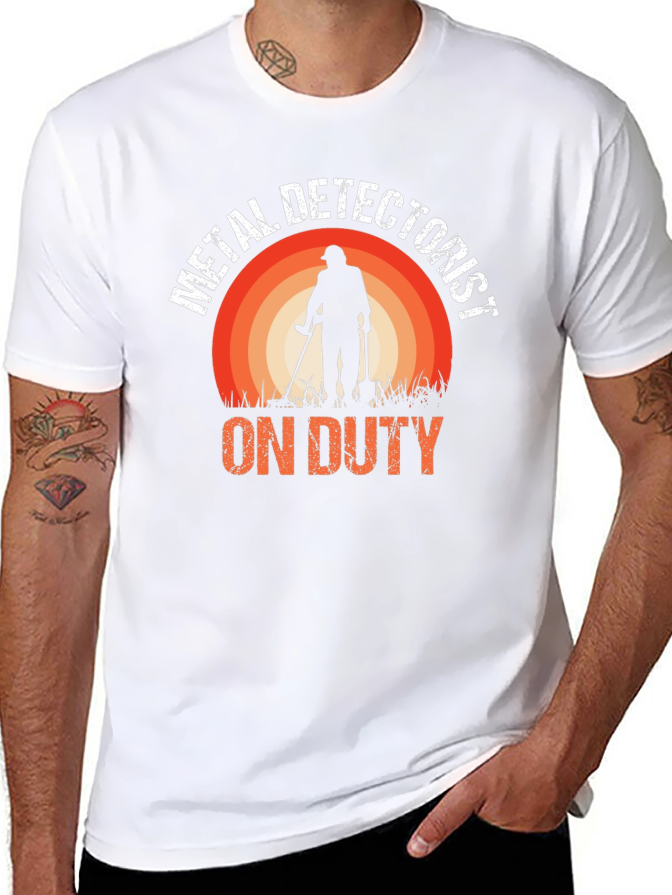 Black Metal Detectorist On Duty T-Shirt - Black view 8